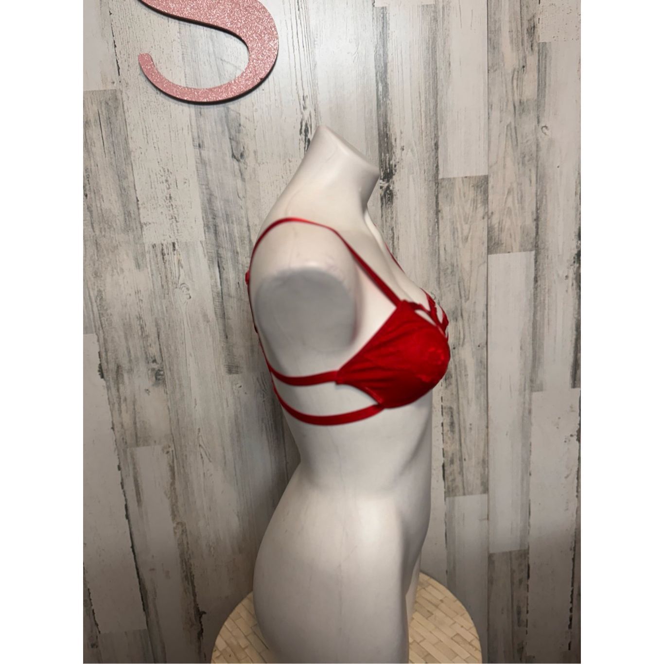 Other PrettyLittleThing Red Strappy Cutout Bra - Size S Size ONE SIZE - 7 Thumbnail