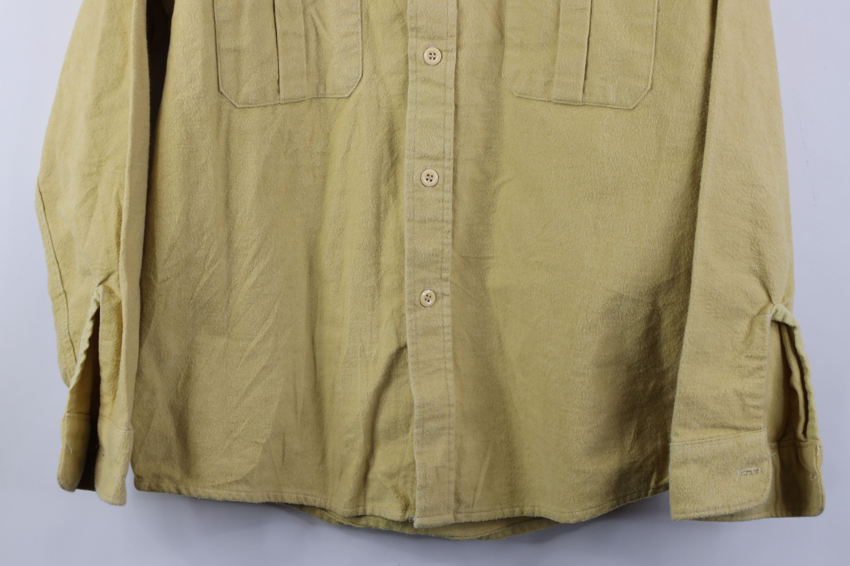 Vintage Vintage 70s Streetwear Chamois Cloth Button Shirt Yellow USA Size US L / EU 52-54 / 3 - 3 Thumbnail