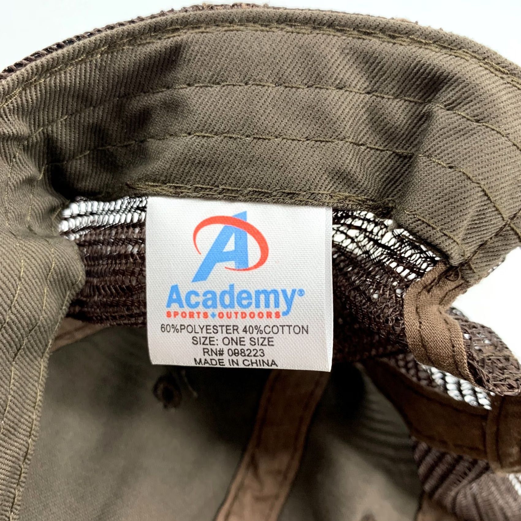 Vintage Academy Trucker Hat Men's Brown Khaki One Size New Adjustable Polyester Solid Sports Style Hat Size ONE SIZE - 5 Thumbnail