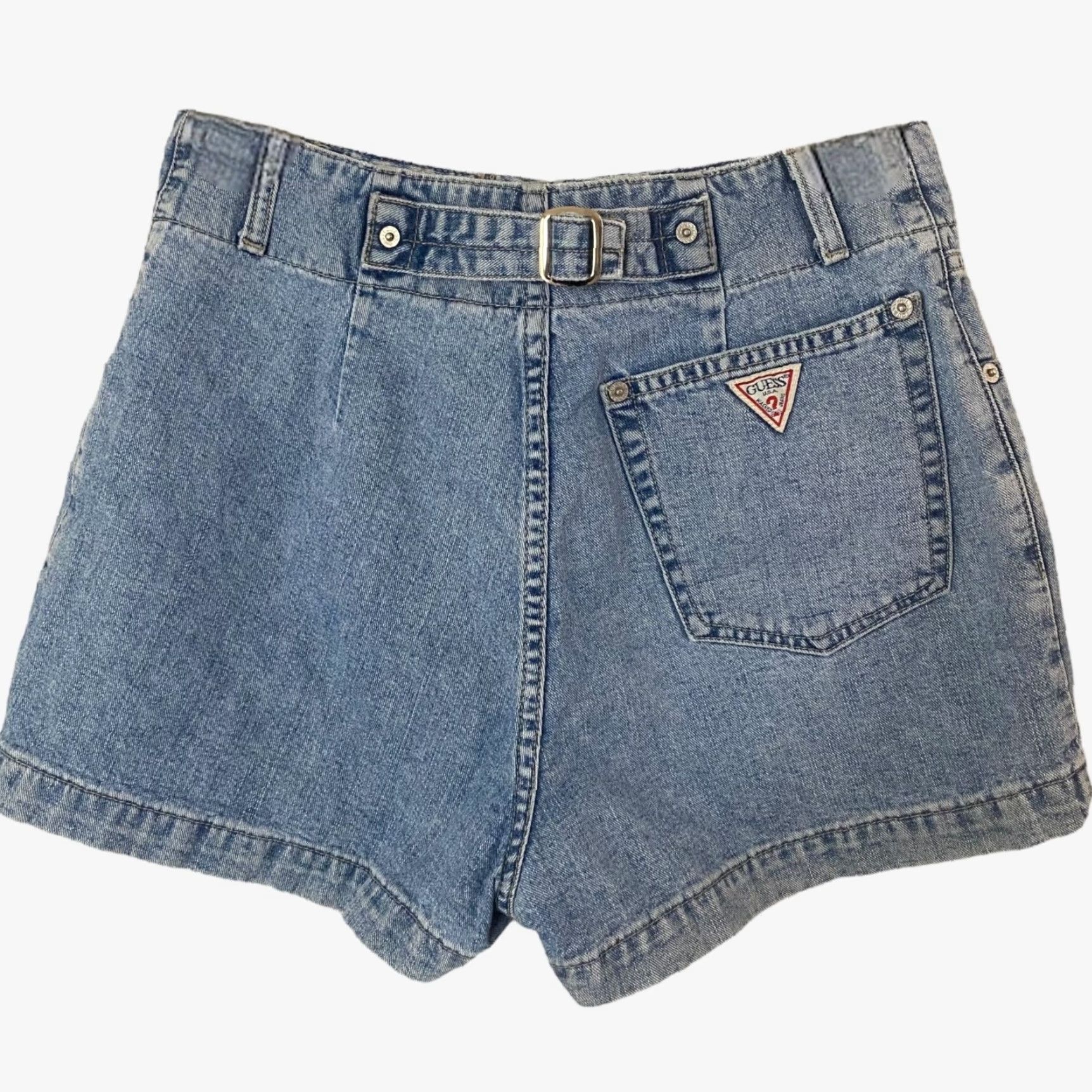 Guess VINTAGE GUESS 90s High-Waisted Jean Shorts Womens Size 30 Light Wash Button Fly Denim USA Size 30" / US 8 / IT 44 - 4 Thumbnail
