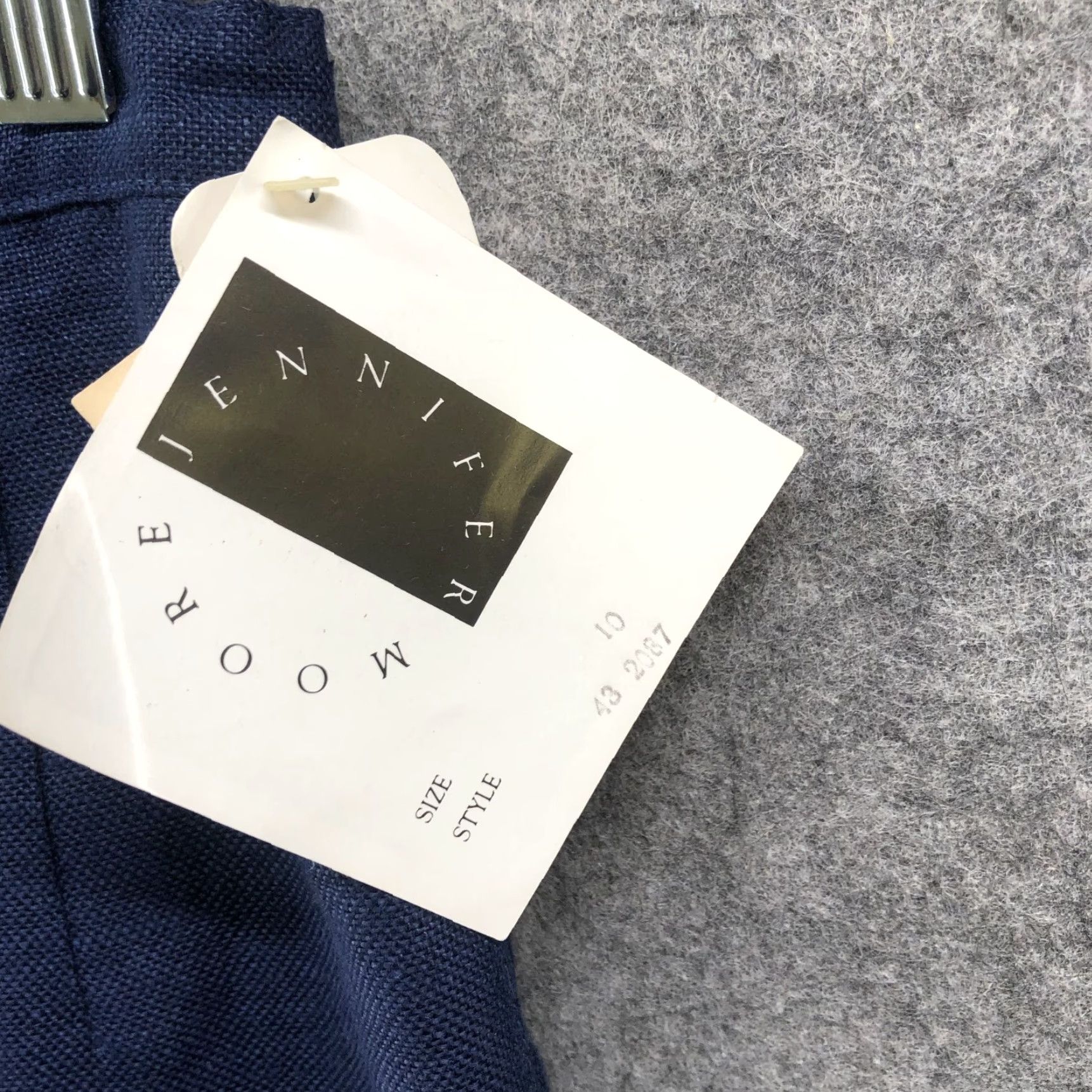 MooRER NWT Jennifer Moore Skirt Linen Pencil 100% Size 10 Blue Lined Career Women's Knee Length Size 32" / US 10 / IT 46 - 5 Thumbnail