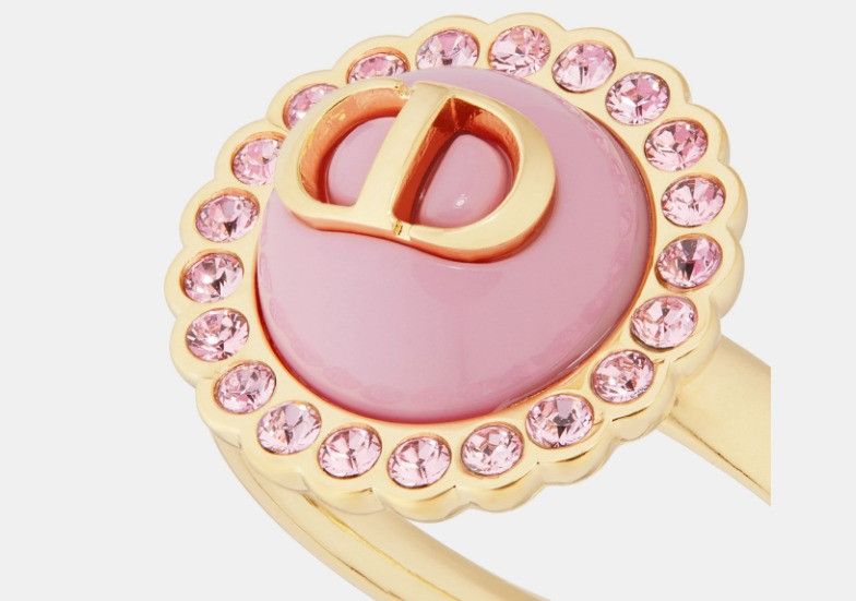 Dior o1w1db11224 Size: OS / Petit CD Baroque Ring in Gold & Pink Size ONE SIZE - 4 Thumbnail