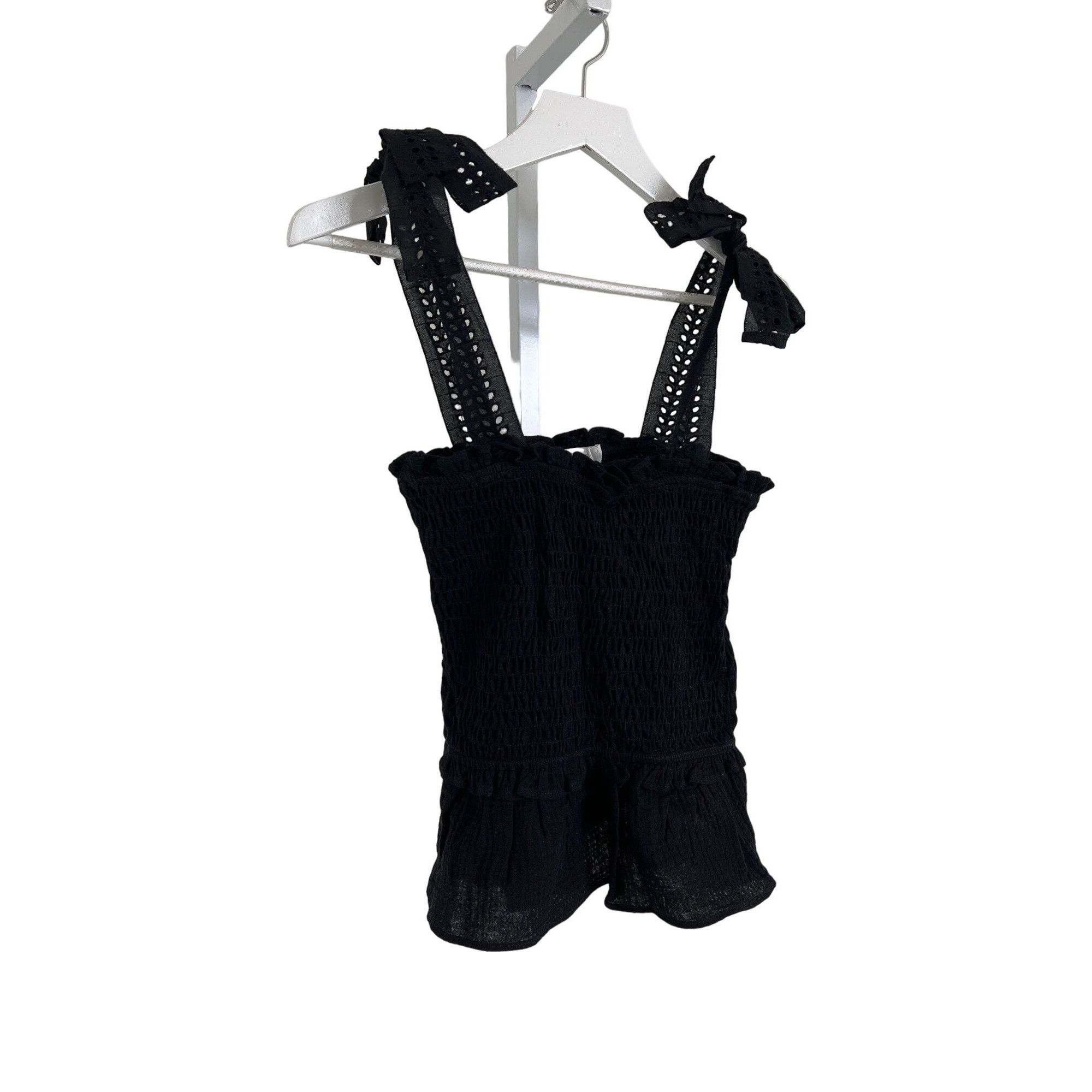 Anthropologie Anthropologie Stephanie Adjustable Tie Strap Eyelet Tank Size XS / US 0-2 / IT 36-38 - 3 Thumbnail