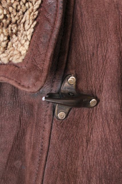 Vintage VINTAGE FIREMAN LEATHER SHEARLING COAT BROWN Size US M / EU 48-50 / 2 - 6 Thumbnail