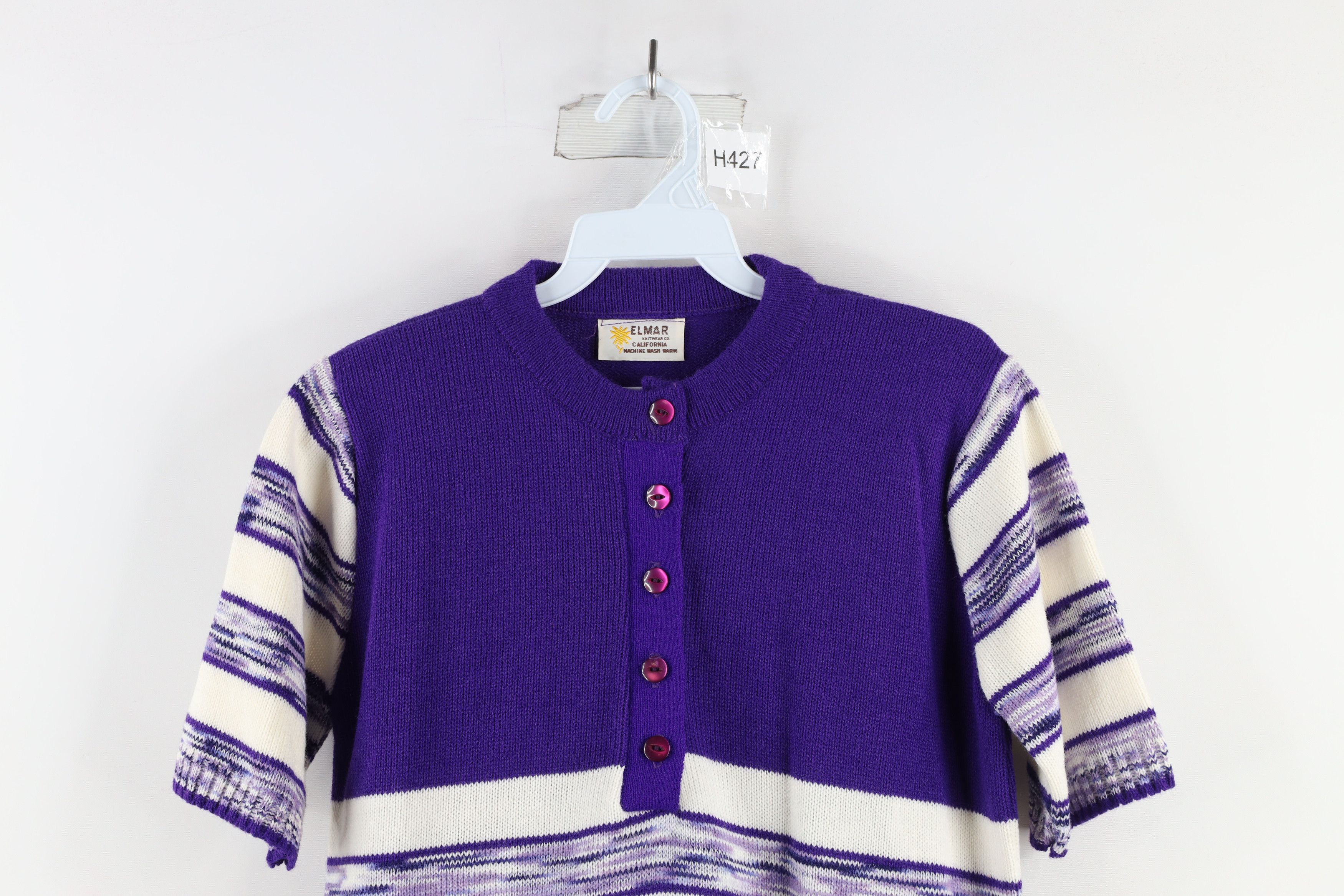 Vintage Vintage 50s 60s Streetwear Short Sleeve Henley Sweater USA Size M / US 6-8 / IT 42-44 - 2 Thumbnail