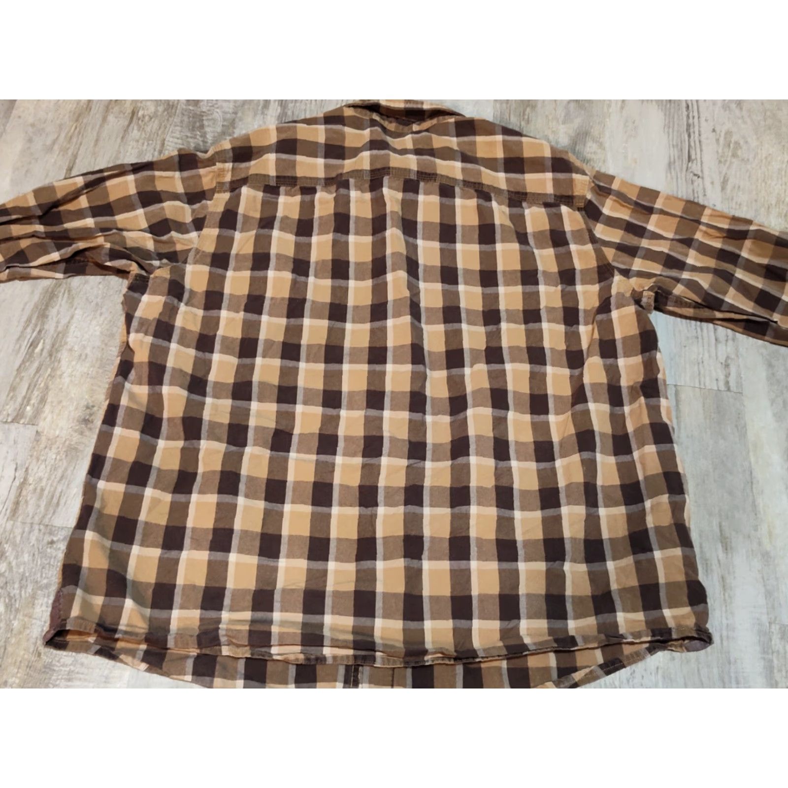 Carhartt VINTAGE Carhartt Shirt Flannel Long Sleeve Button-Up Brown Plaid 2XL Men Workwear Cotton Brown Tan Plaid 90s Outdoor Size US XXL / EU 58 / 5 - 2 Thumbnail