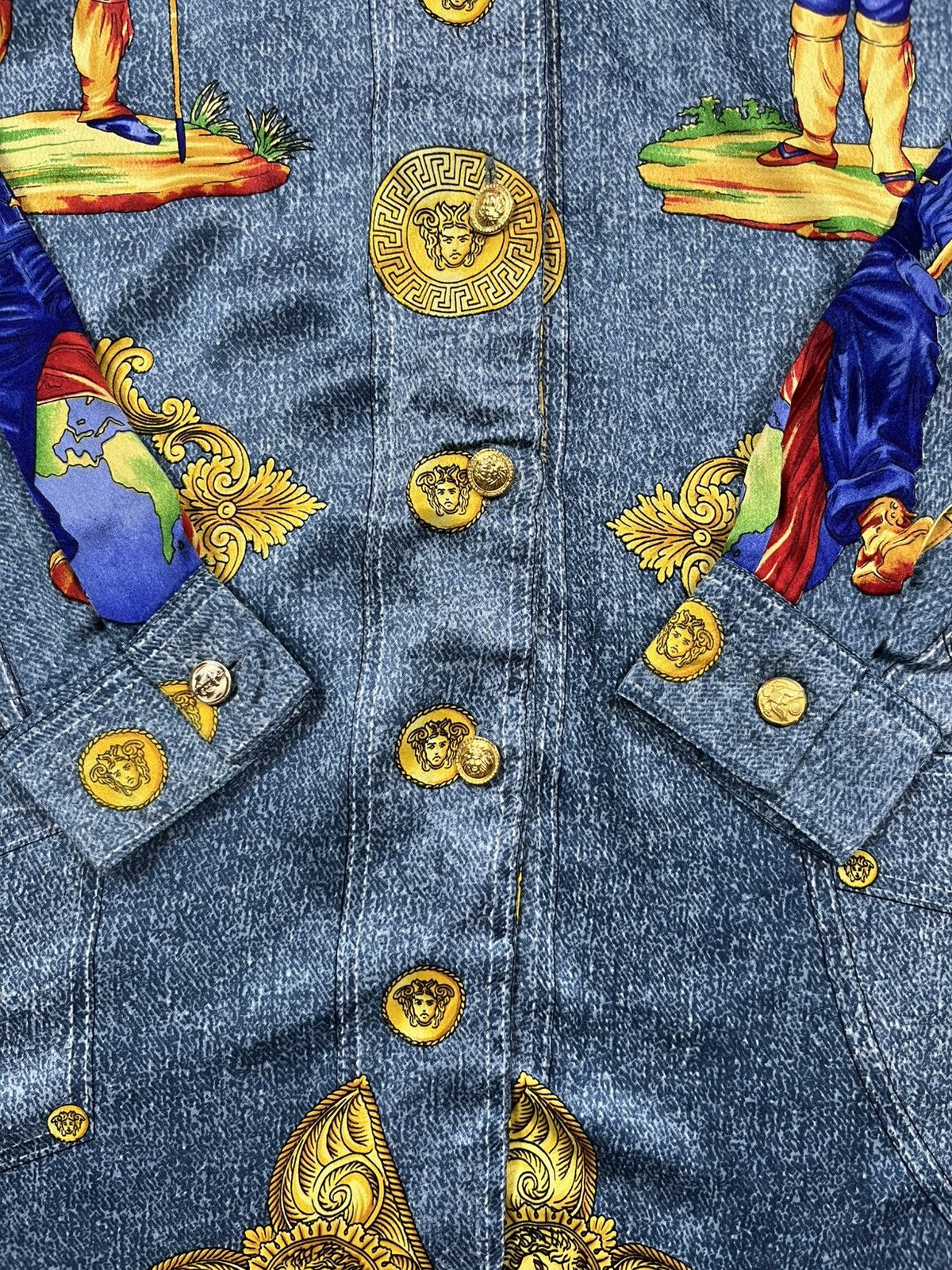 Versace Jeans Couture 90s Versace blue jeans silk Size US M / EU 48-50 / 2 - 8 Thumbnail