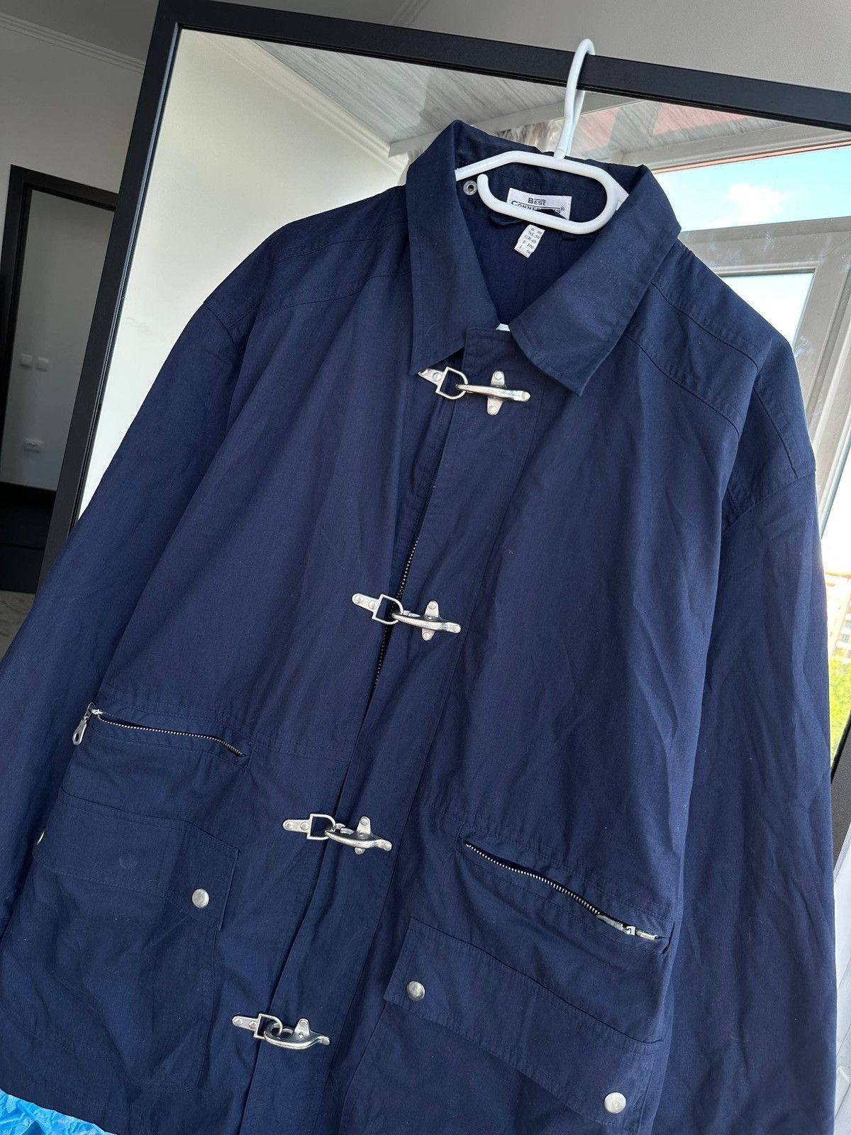 Vintage Best Connections Fireman Navy Jacket in Blue, Men's (Size L) — image 5 of 6