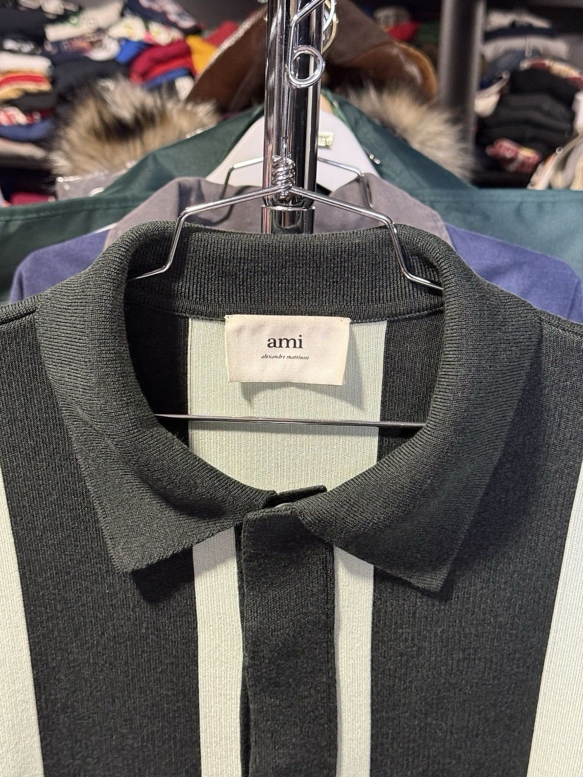 AMI Ami Alexandre Mattiussi Polo Top Sleeveless Green Size L Size US L / EU 52-54 / 3 - 2 Thumbnail
