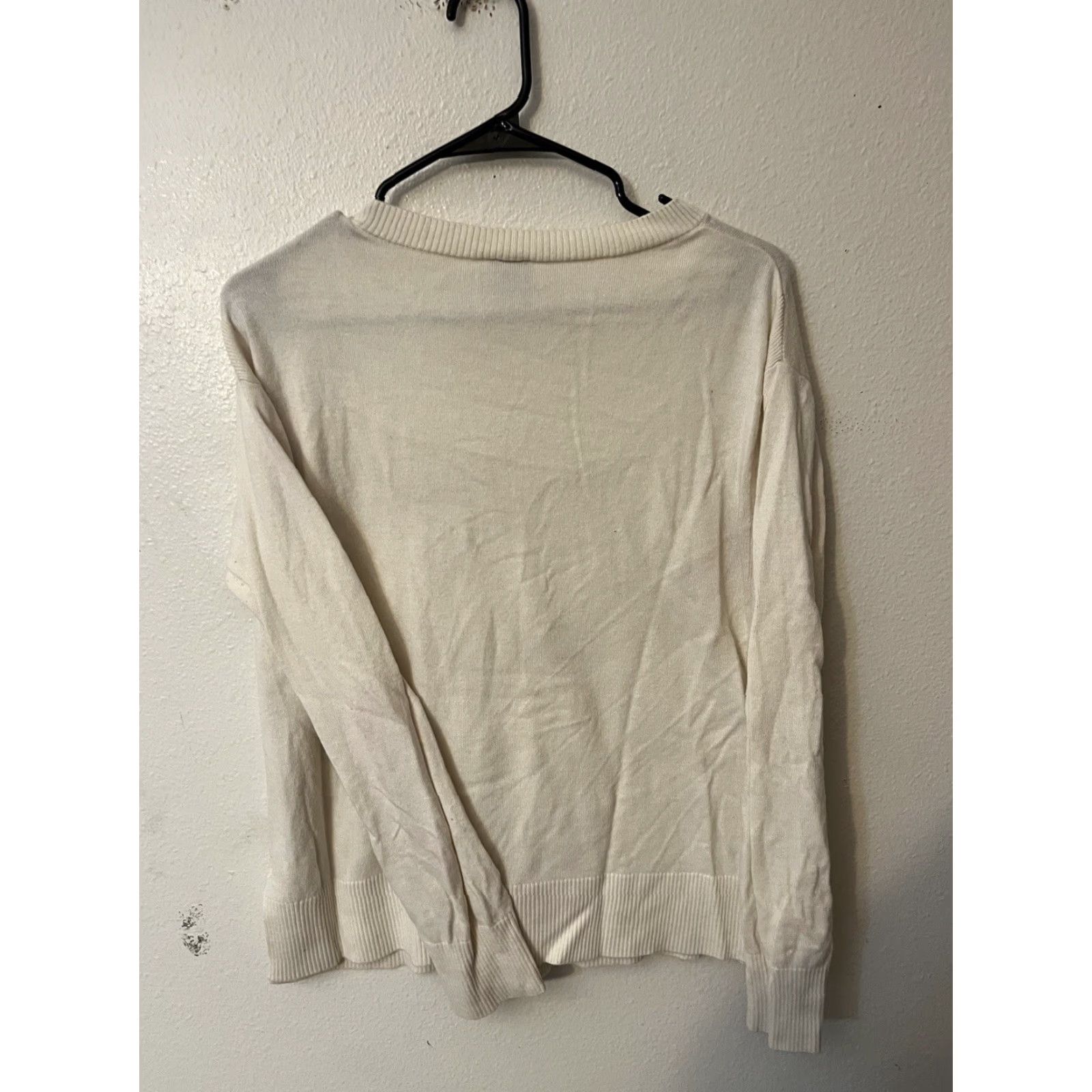 Gap VINTAGE Gap Sweater Women Solid Round Neck Long Sleeve Size M Ivory Basic Oversized Fall Women Size M / US 6-8 / IT 42-44 - 3 Thumbnail