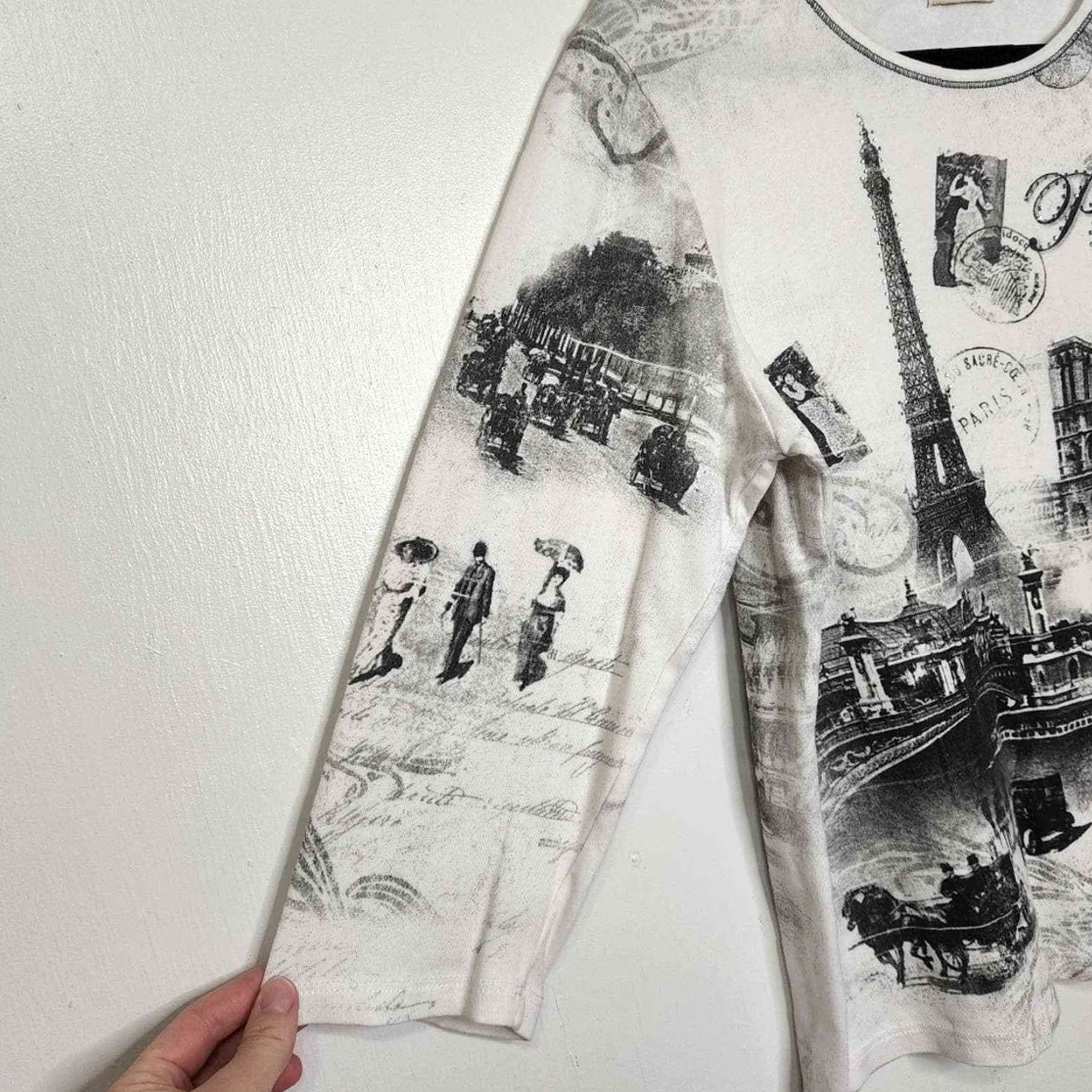 Vintage VINTAGE Y2K Paris All Over Art Sketch Collage 3/4 Sleeve Shirt Top VTG Artist Unisex Adults XL White Cactus Shirt Mens Girls Womens Size XL / US 12-14 / IT 48-50 - 6 Thumbnail