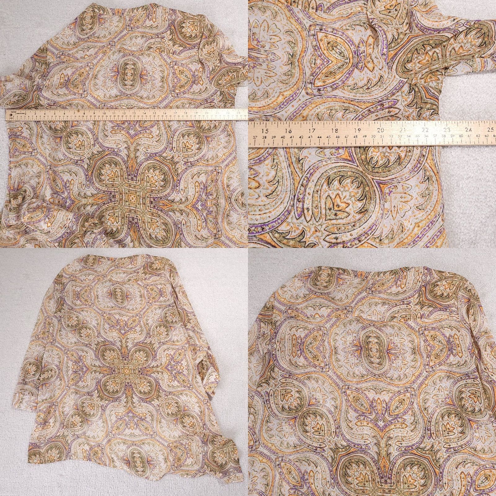 Vintage Chico's Paisley V-Neck High Low Tunic Shirt Women's XL Boho Lightweight Size XL / US 12-14 / IT 48-50 - 8 Thumbnail