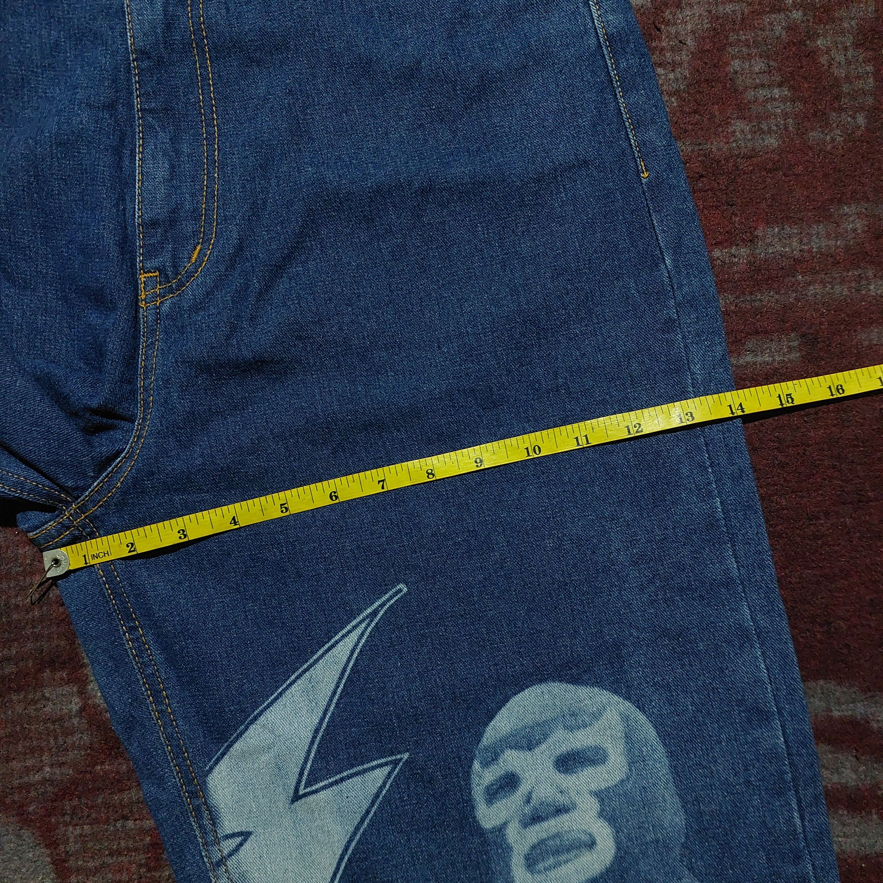 Marithe + Francois Girbaud Rey mysterio artwork printed carpenter denim Size US 35 - 17 Thumbnail