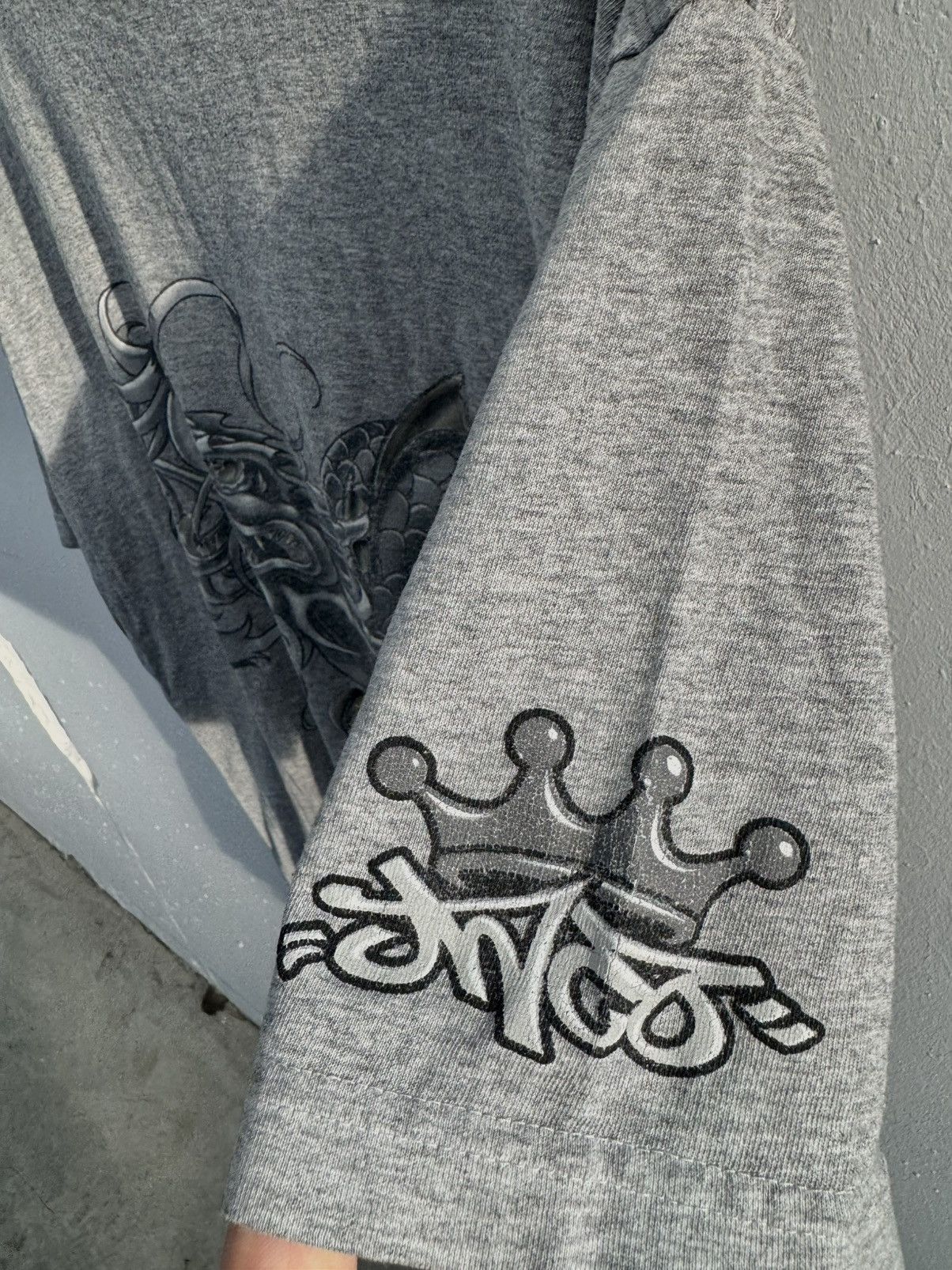 JNCO Vintage Y2K Jnco Tribal Dragon Wrap Around Cyber Baggy Tee Size US XL / EU 56 / 4 - 3 Thumbnail