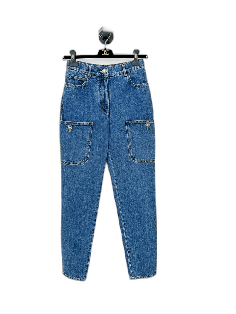 Chanel Denim Pants Size 34 Very New -2505