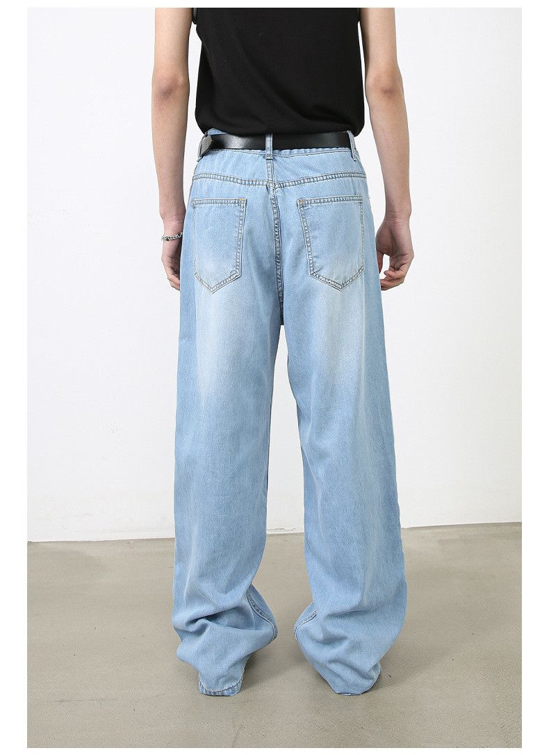Japanese Brand × Jean Men's light blue washed retro straight loose jeans Size US 32 / EU 48 - 7 Thumbnail