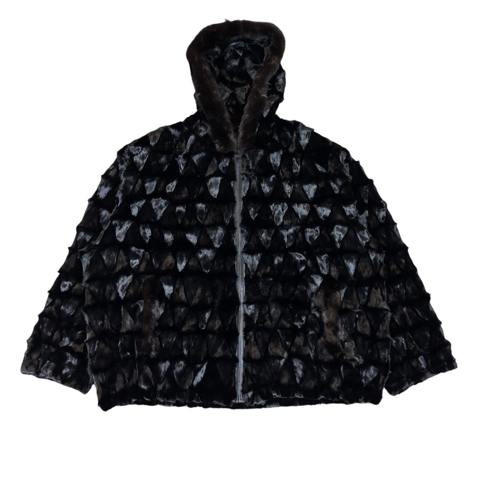 Vintage Vintage Lazare's Furs Pieced Mink Fur Hooded Jacket Size 50 Size US L / EU 52-54 / 3 - 1 Thumbnail