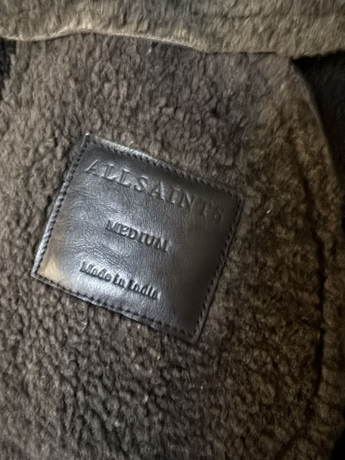 Allsaints All Saints Karson Sheepskin Shearling Biker JKT (Anthracite) Size US M / EU 48-50 / 2 - 4 Thumbnail