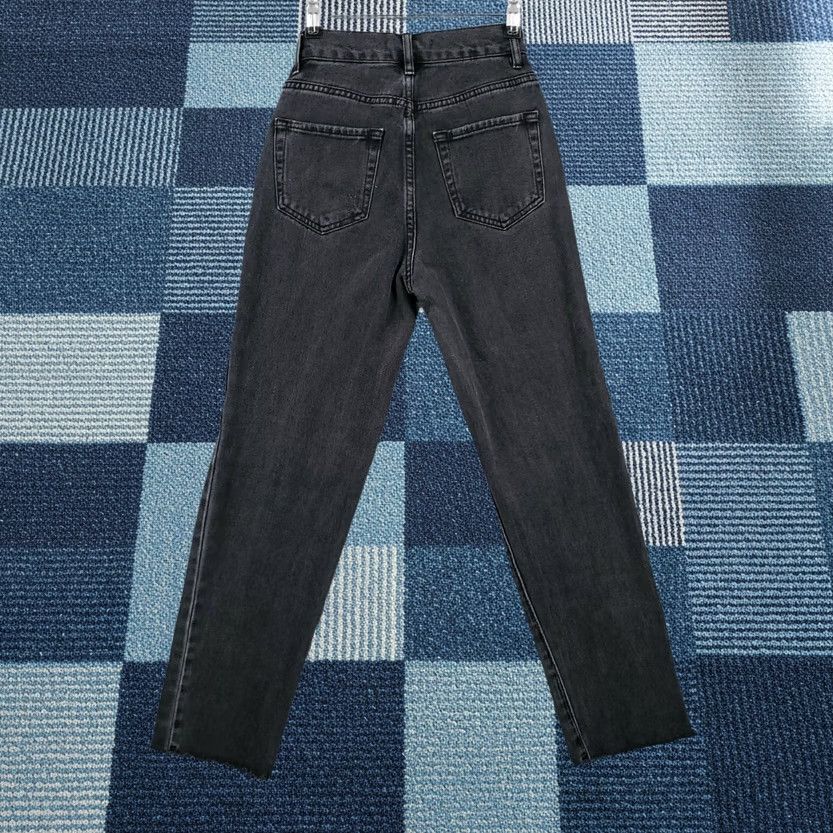 Pacsun PacSun Jeans Womens 22 Black High Rise Straight Leg Button Fly Dark Wash Denim Jeans Size 40" / US 18 - 1 Thumbnail