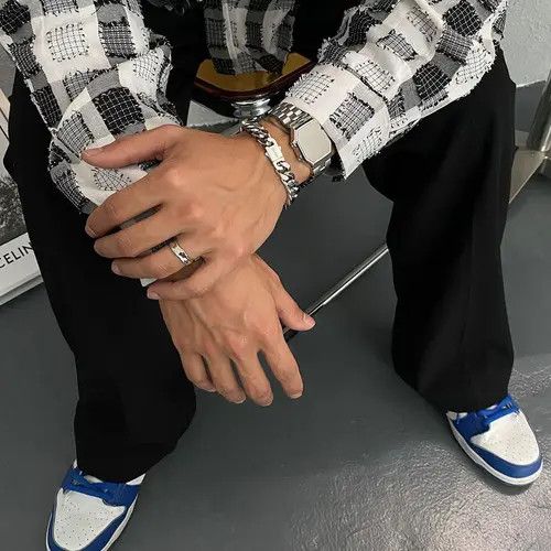 Other Fashion Men's Hip Hop Silver Titanium Steel Bracelet Size ONE SIZE - 2 Thumbnail
