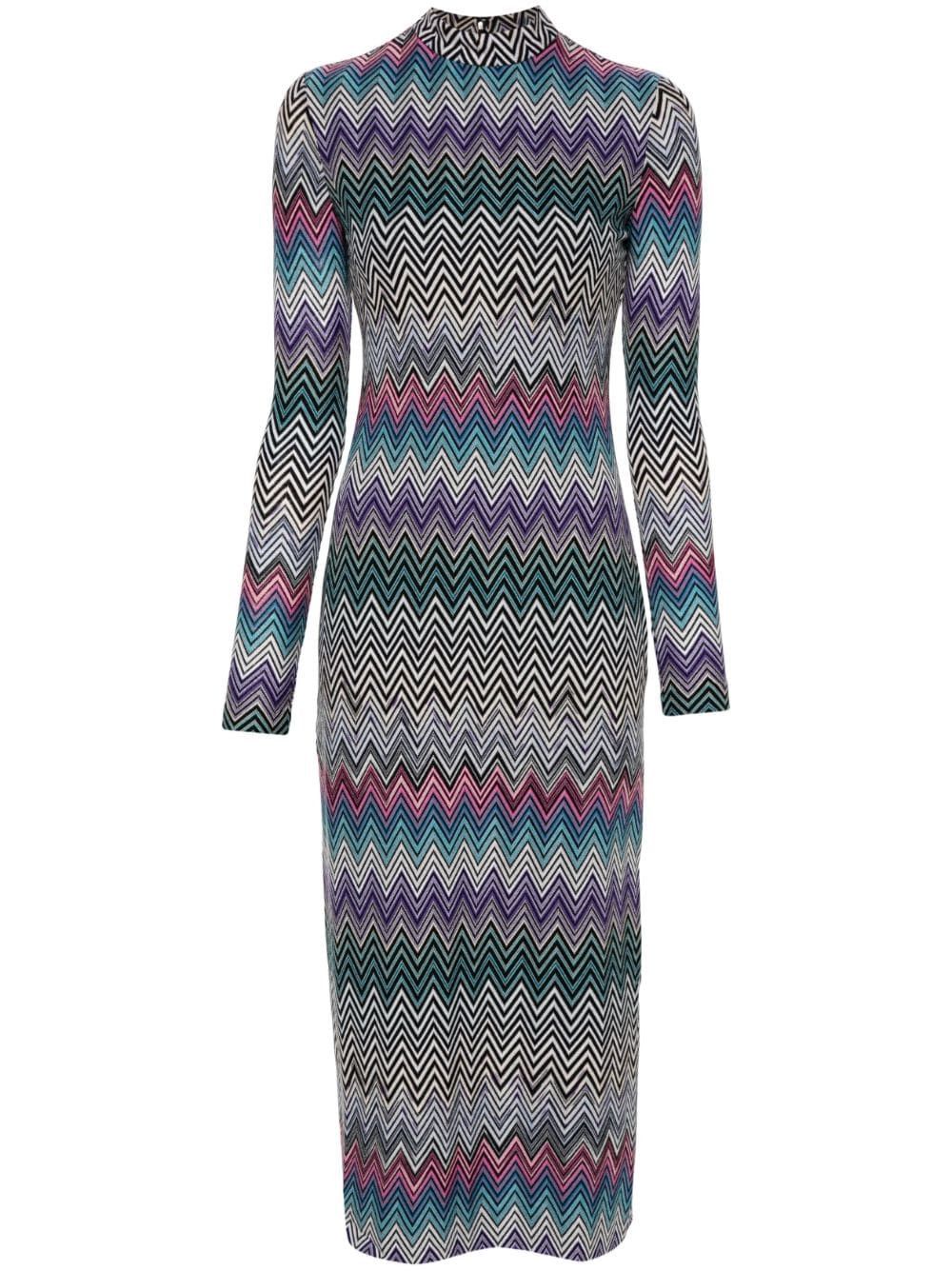 Missoni ZIG ZAG MOTIF WOOL MIDI DRESS Size S / US 4 / IT 40 - 1 Thumbnail