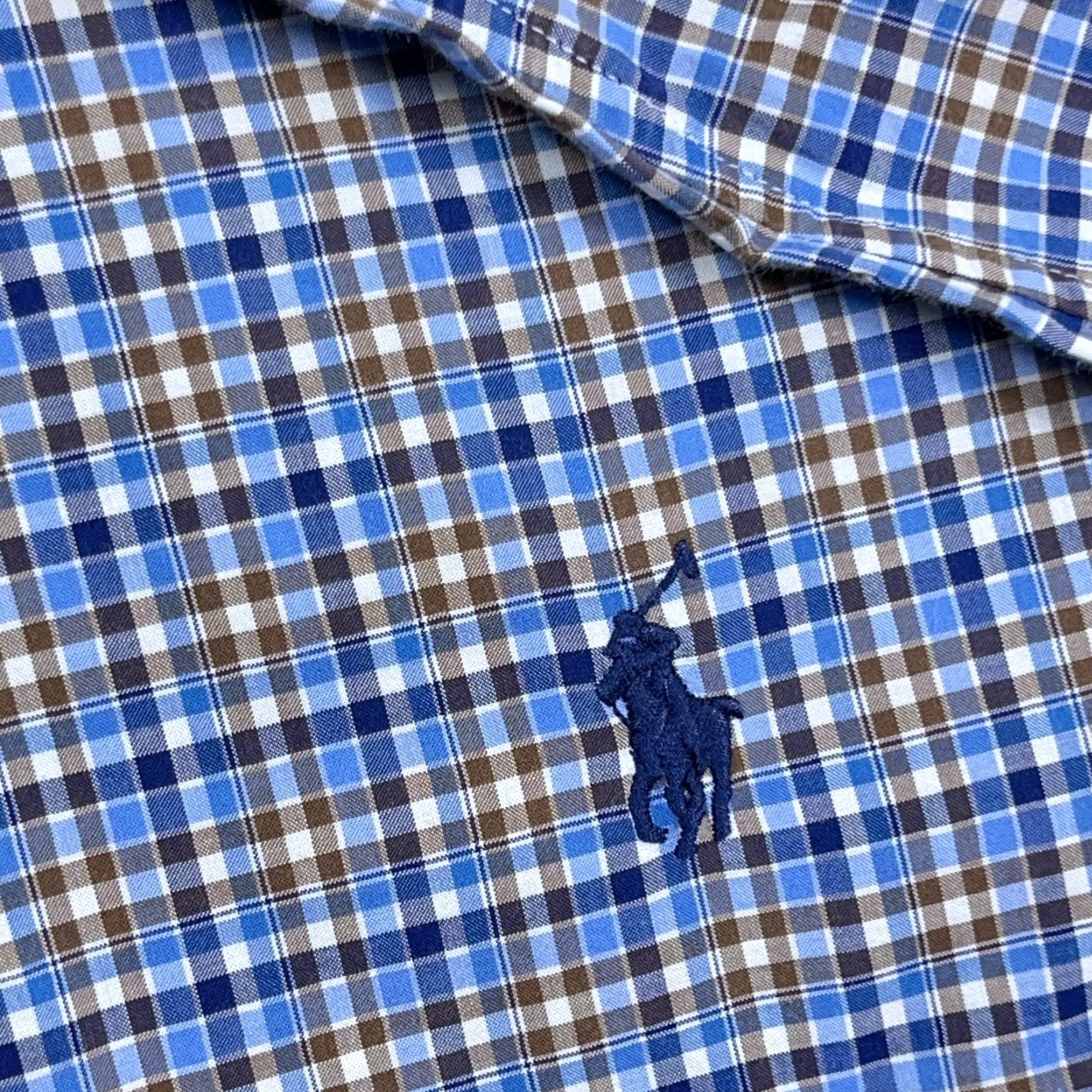 Polo Ralph Lauren Polo Ralph Lauren Shirt Men 2XL Blue Plaid Button-Front Stretch Cotton Casual Dress Shirt Size 48R - 3 Thumbnail
