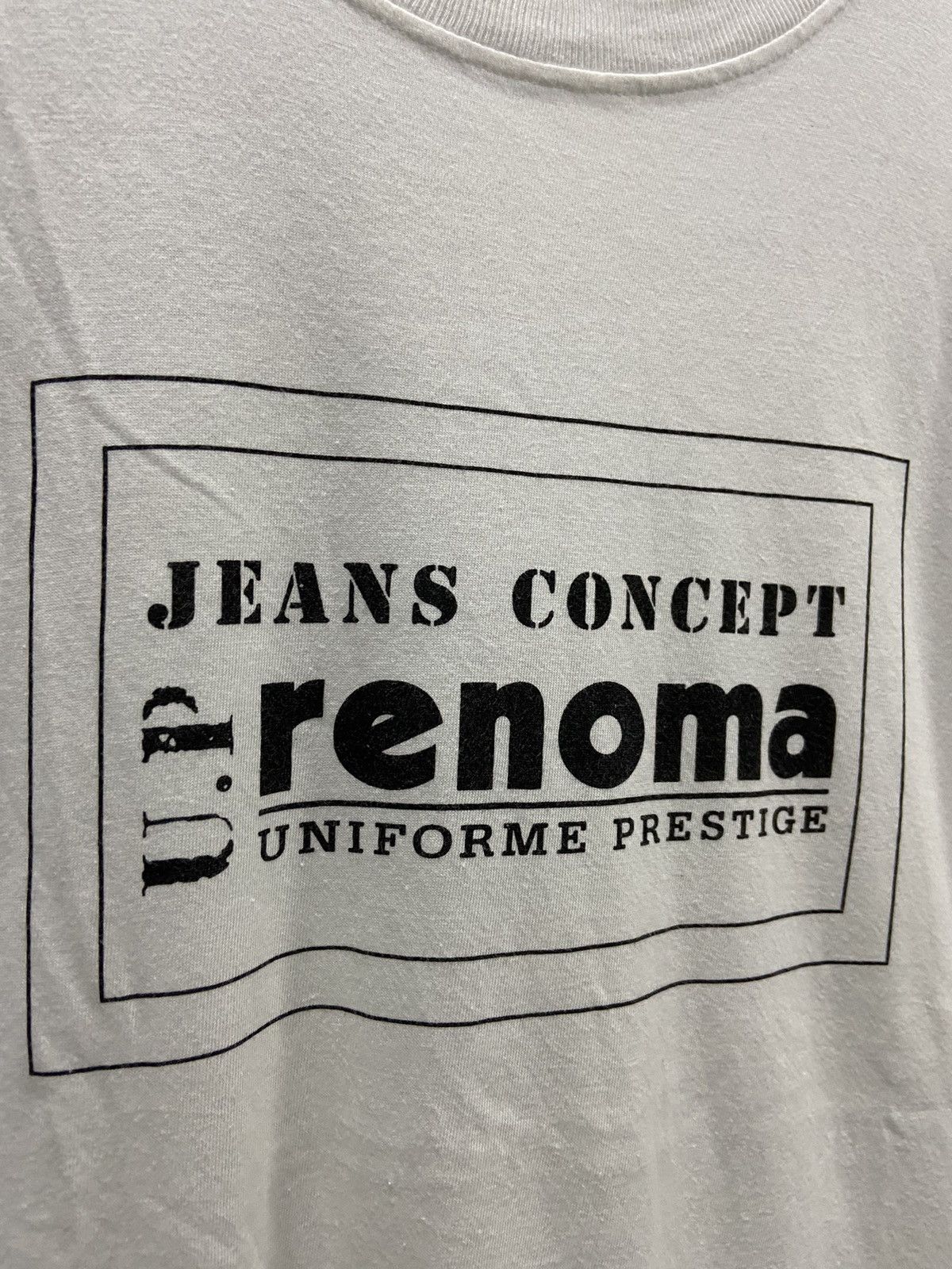 Vintage UP RENOMA JEANS CONCEPT WHITE TEE SHIRT Size US L / EU 52-54 / 3 - 3 Thumbnail