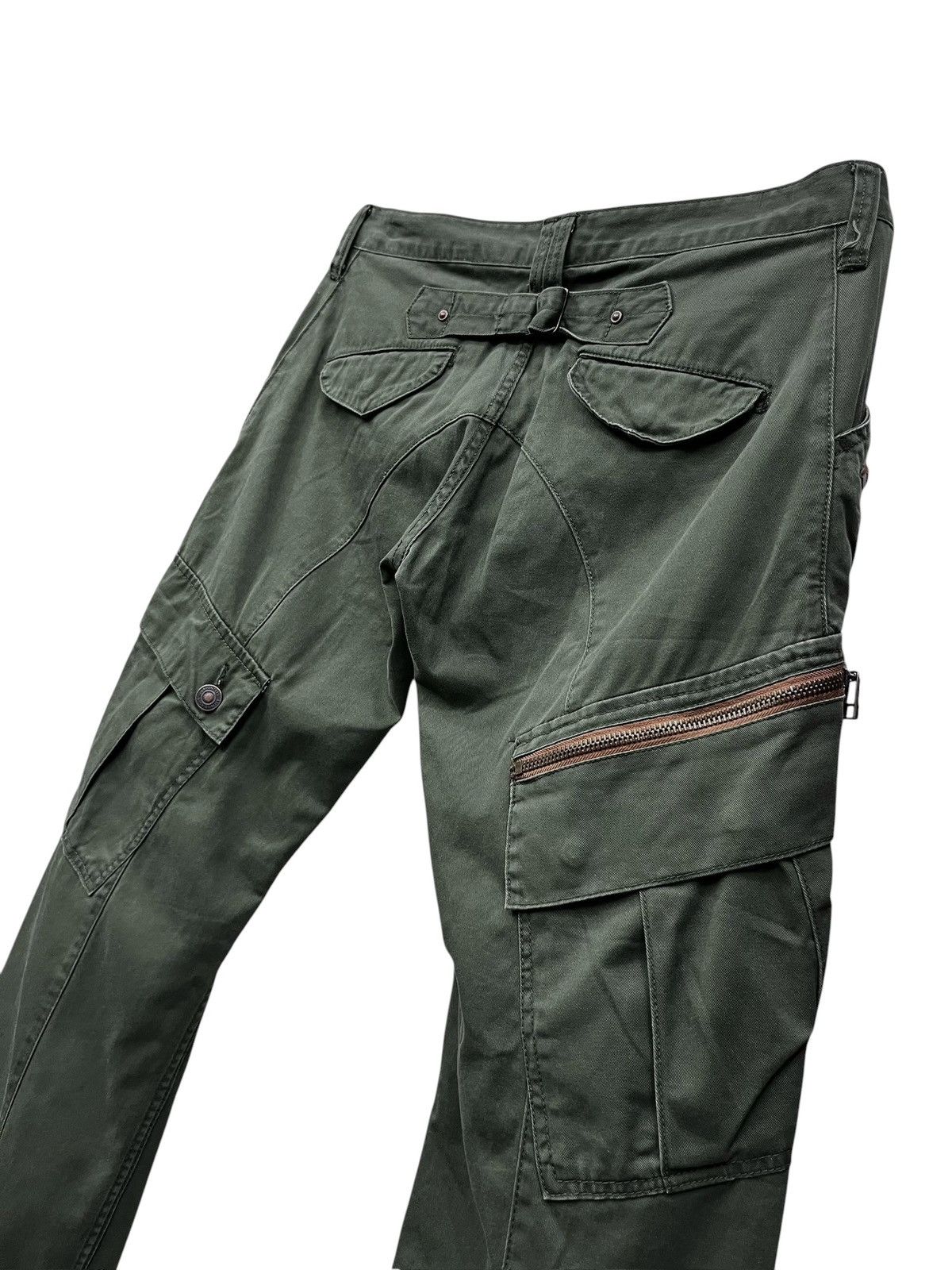 Japanese Brand Ultra Rare Dominate Green Army Big Slant Pocket Cargo Pants Size US 32 / EU 48 - 1 Thumbnail