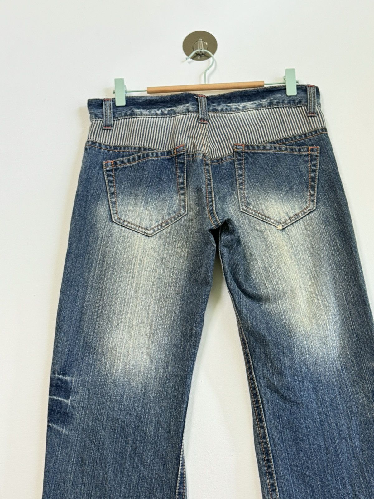 Hysteric Glamour × If Six Was Nine DISTRESSED PLAYCHESS STRIPED EMBROIDERY MUDDY WASH DENIM Size US 31 - 8 Thumbnail