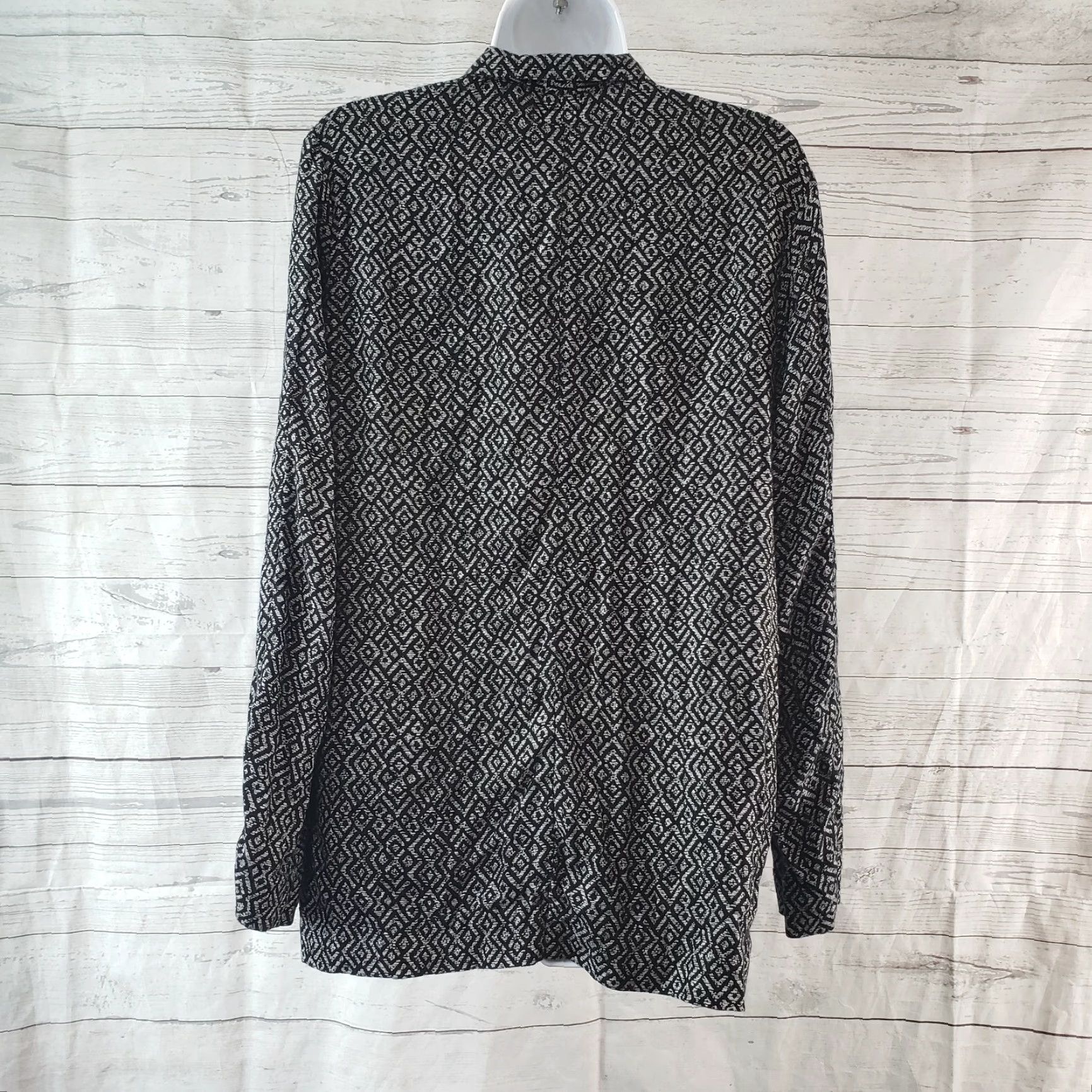 Lucky Brand Lucky Brand Blazer Womens M Black White Geometric Rayon Long Sleeve 27" 20" 22.5" Pattern Vintage No (If applicable) Size M / US 6-8 / IT 42-44 - 5 Thumbnail