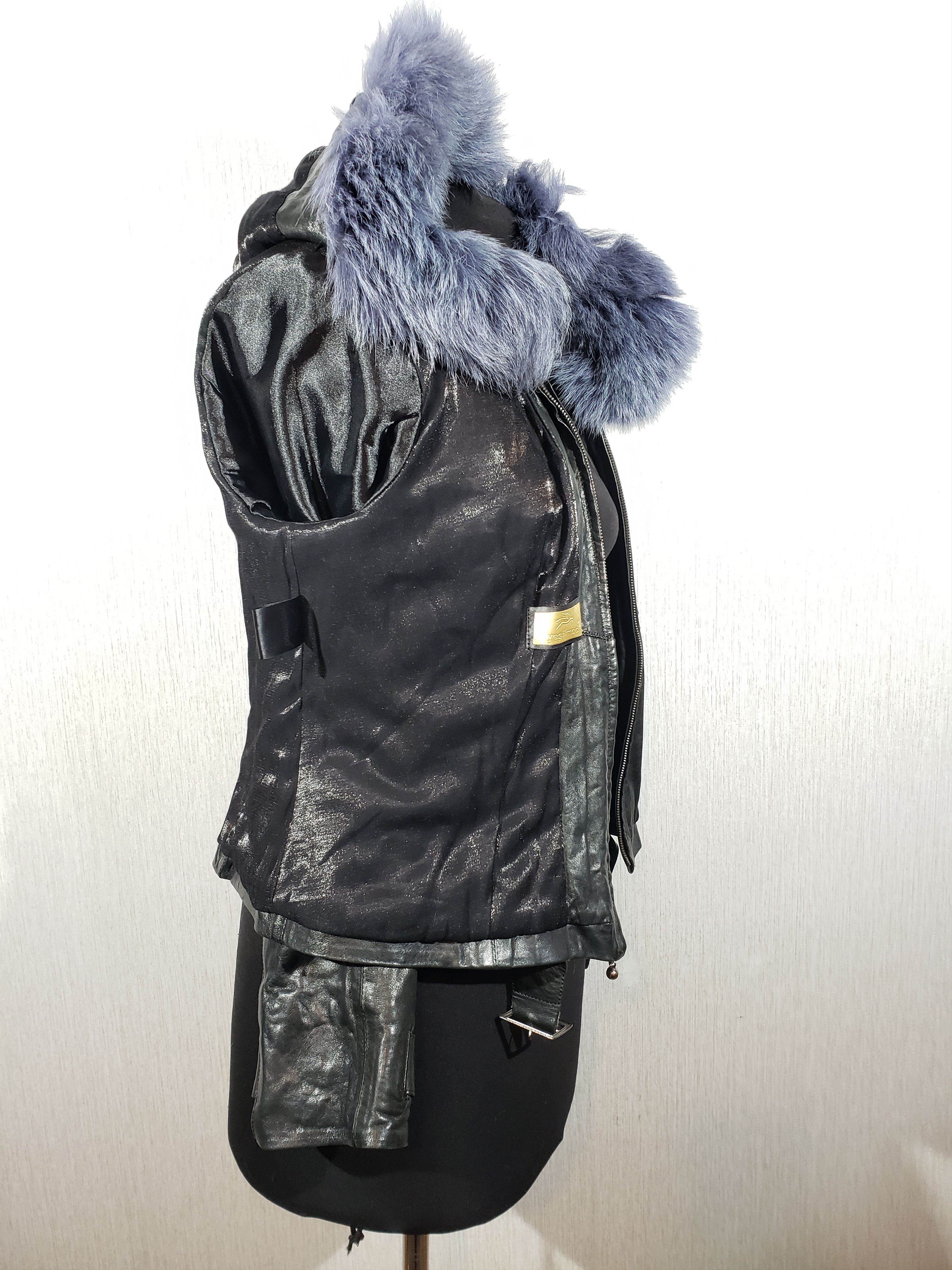 Other Black women's leather jacket with a hood. Size M / US 6-8 / IT 42-44 - 9 Thumbnail