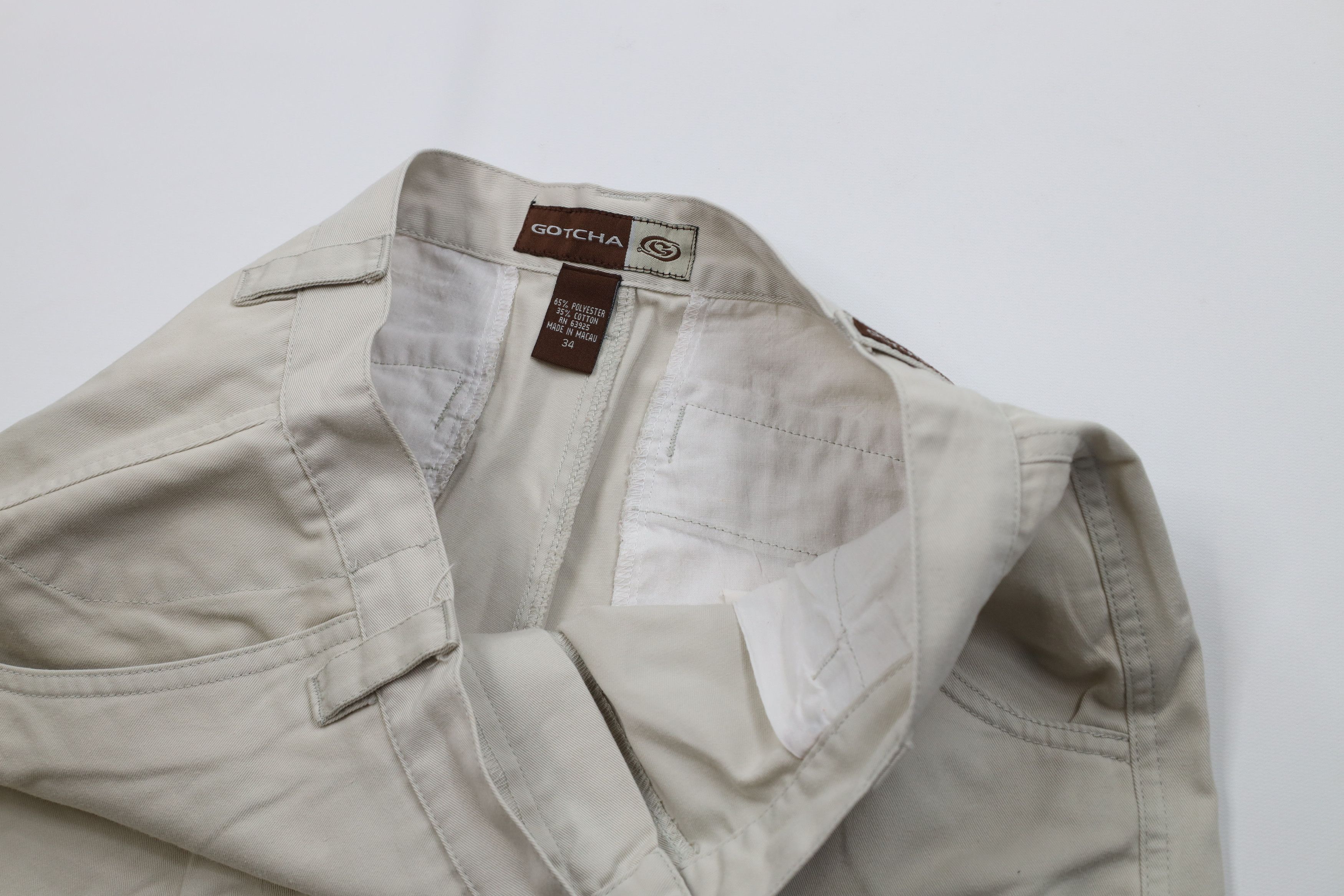 Gotcha Vintage 90s Y2K Gotcha Surfing Baggy Surf Cargo Shorts Beige Size US 34 / EU 50 - 7 Thumbnail