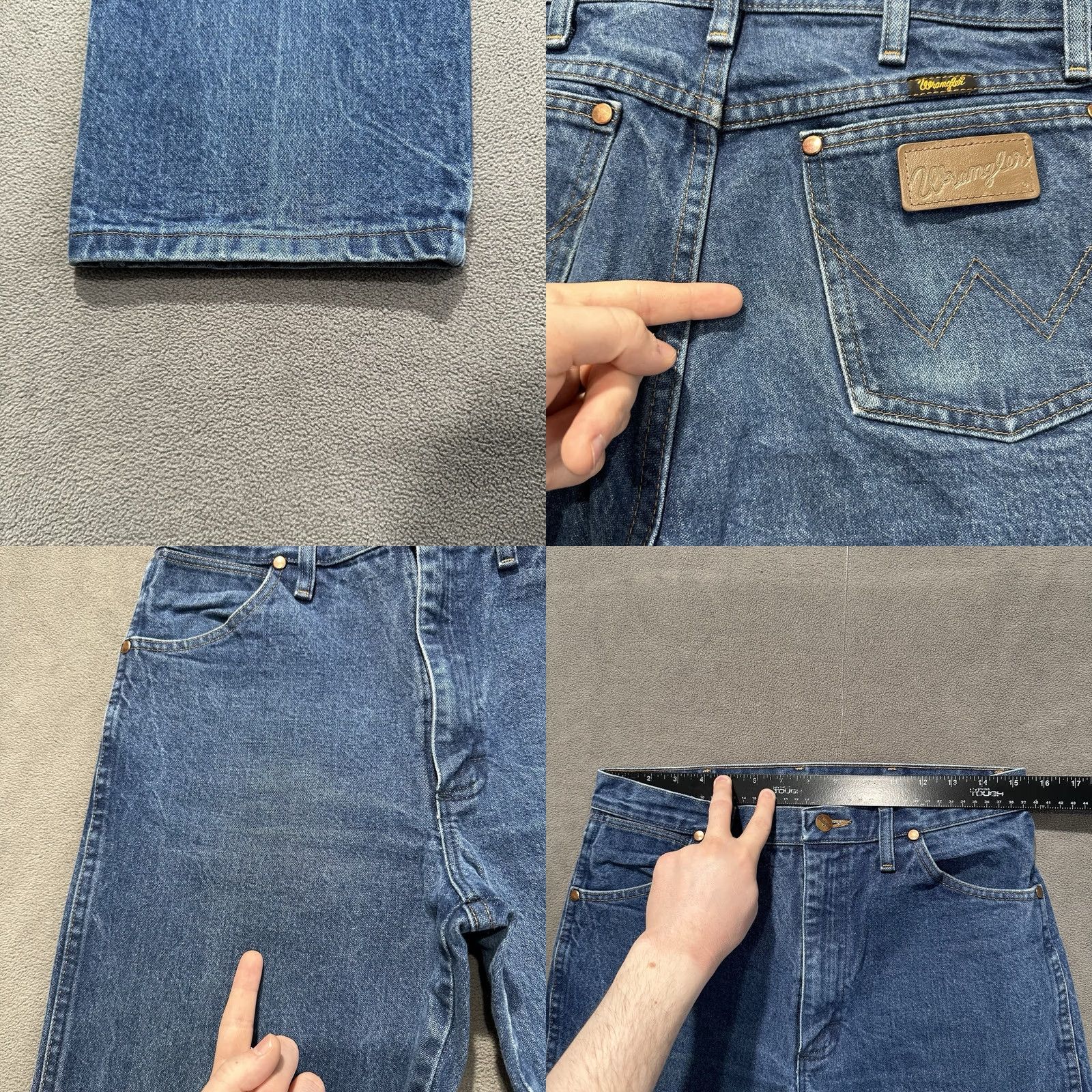 Wrangler Wrangler Jeans Mens 32x36 Blue Denim Cowboy Cut 13MWZ Western Straight Jeans Mens Regular 5-Pocket Blue Cowboy Logo Mens Size US 32 / EU 48 - 8 Thumbnail