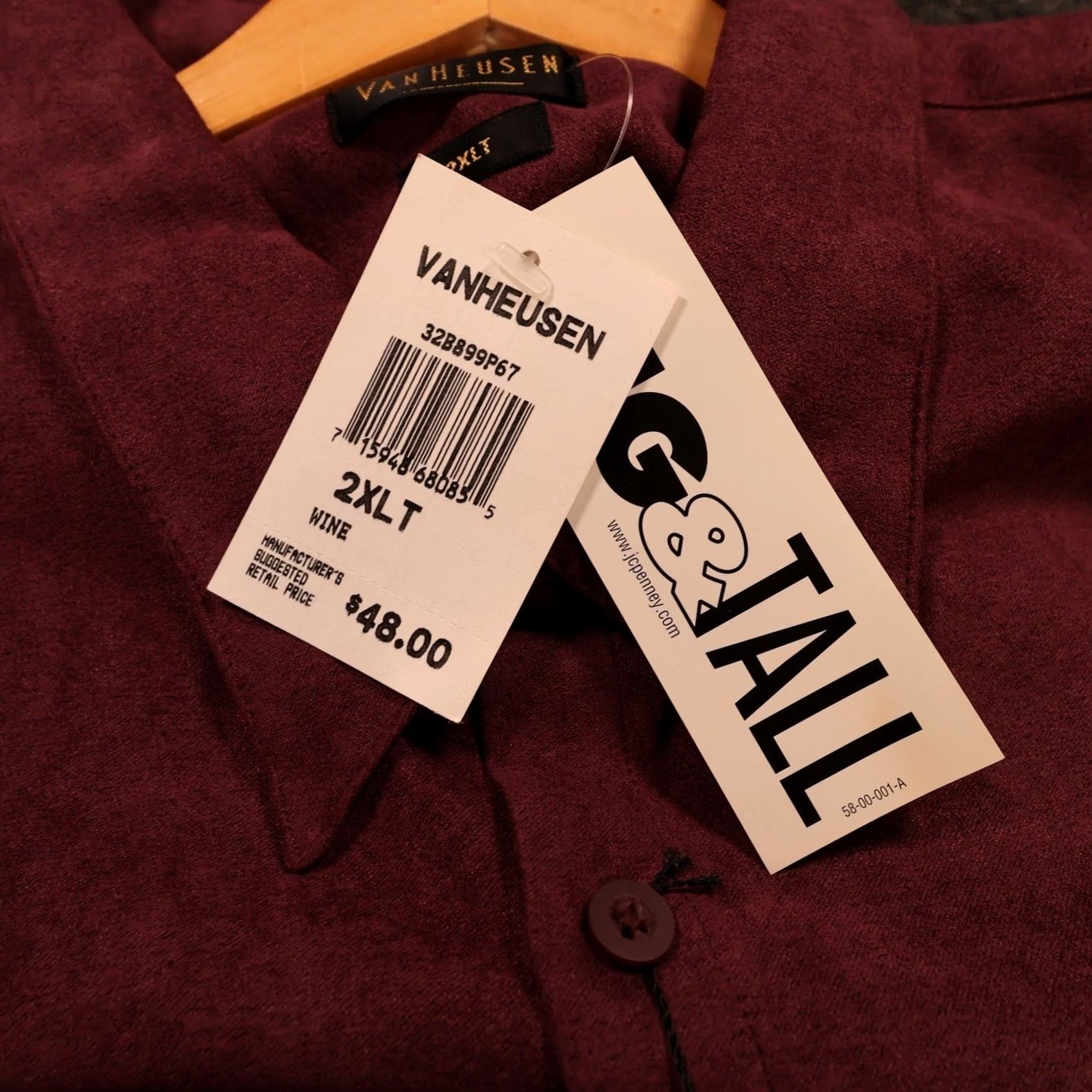 Van Heusen VINTAGE Van Heusen Button Up Shirt Mens 2XLT Wine Soft Suede Long Sleeve Size US XXL / EU 58 / 5 - 7 Thumbnail