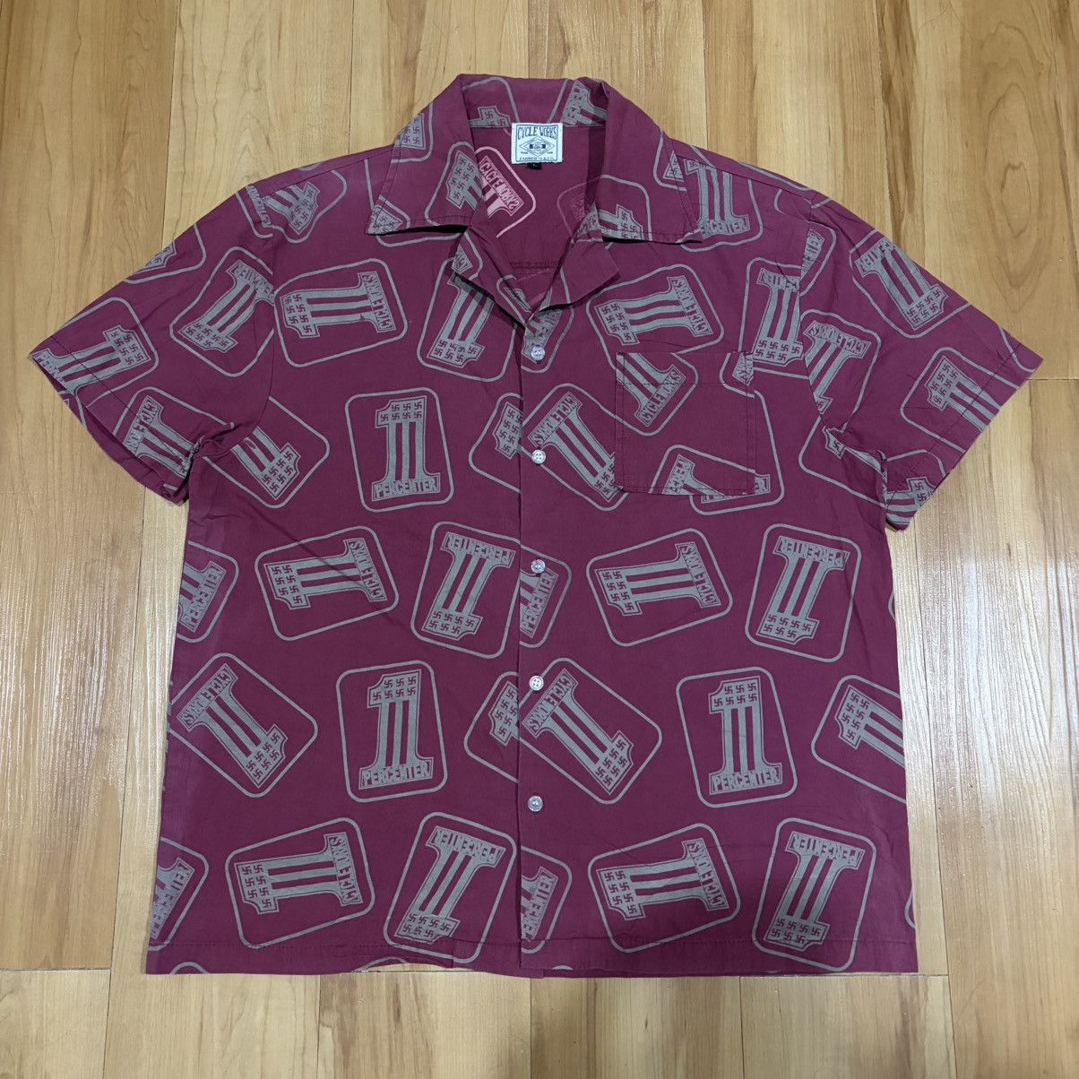 Japanese Brand Farmer's & co swastika one percent shirt Size US L / EU 52-54 / 3 - 1 Thumbnail