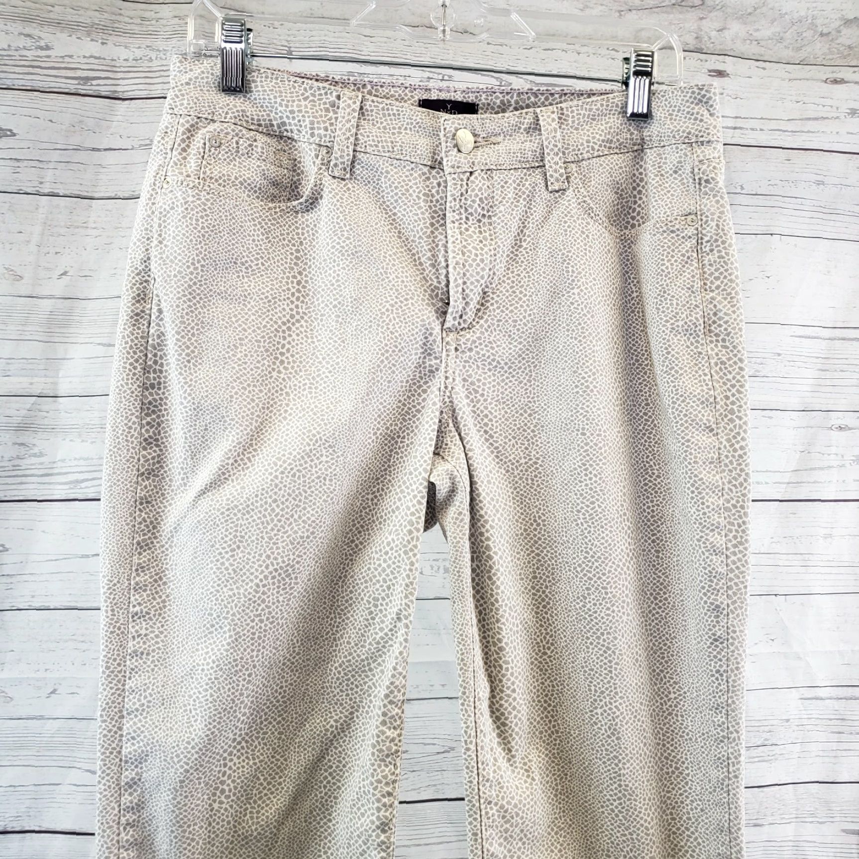 NYDJ NYDJ Jeans Womens Sz 6 Gray Printed Straight Leg Ankle Mid Rise Size 28" / US 6 / IT 42 - 2 Thumbnail