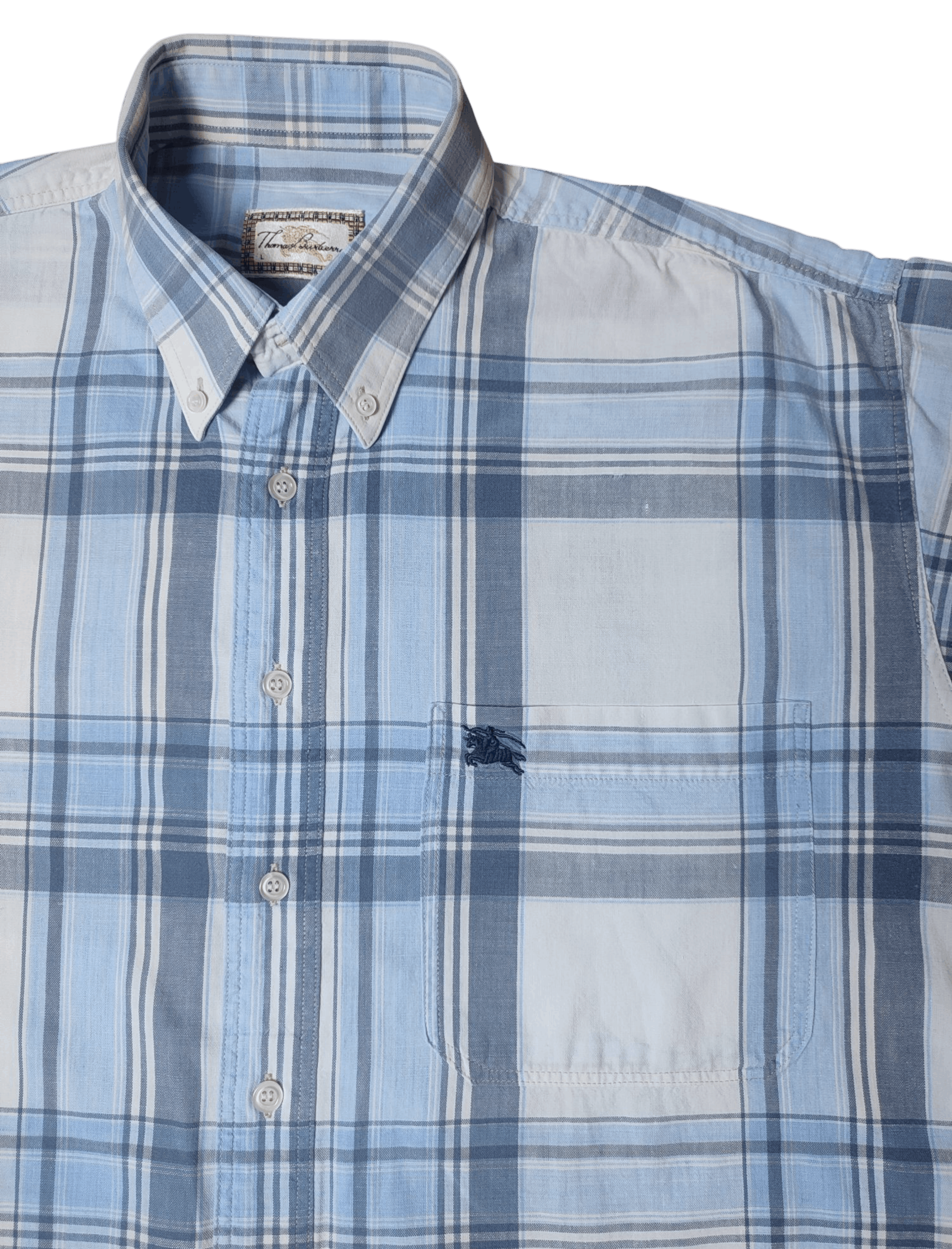 Burberry Burberry Blue Plaid Nova Check Button Up Shirt Vintage Size US L / EU 52-54 / 3 - 16 Thumbnail