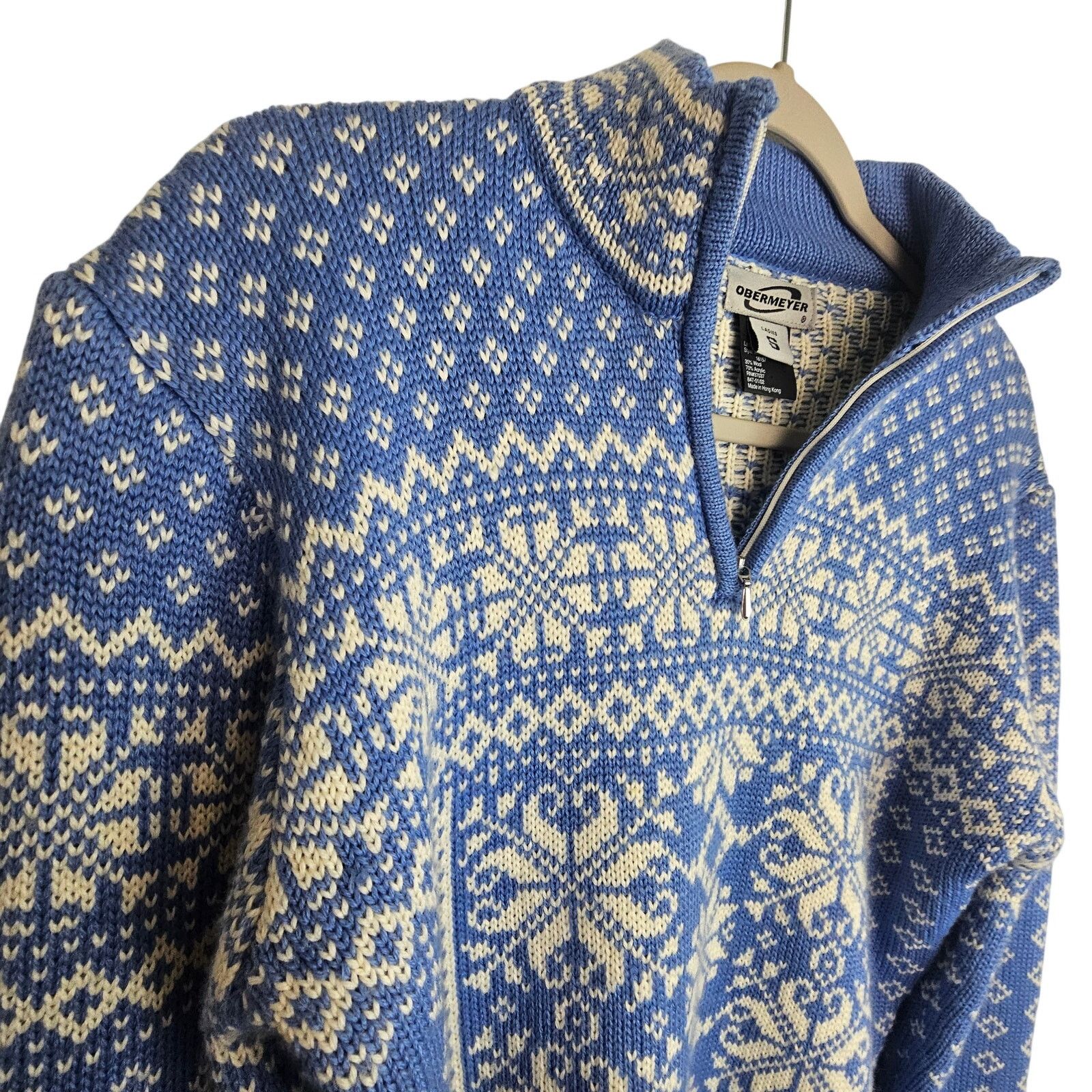 Obermeyer Obermeyer Womens Fair Isle Nordic Cropped Wool Sweater Sz S Size S / US 4 / IT 40 - 5 Thumbnail