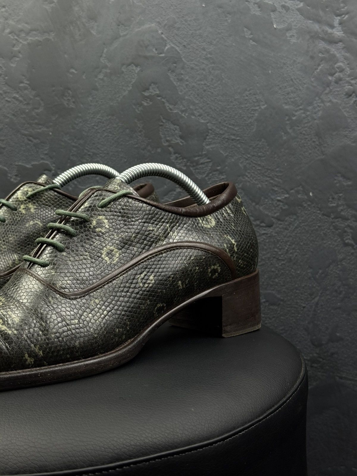 Prada Vintage Prada Python Effect Heeled Derby Shoes Archive 90s Size US 8 / IT 38 - 2 Thumbnail