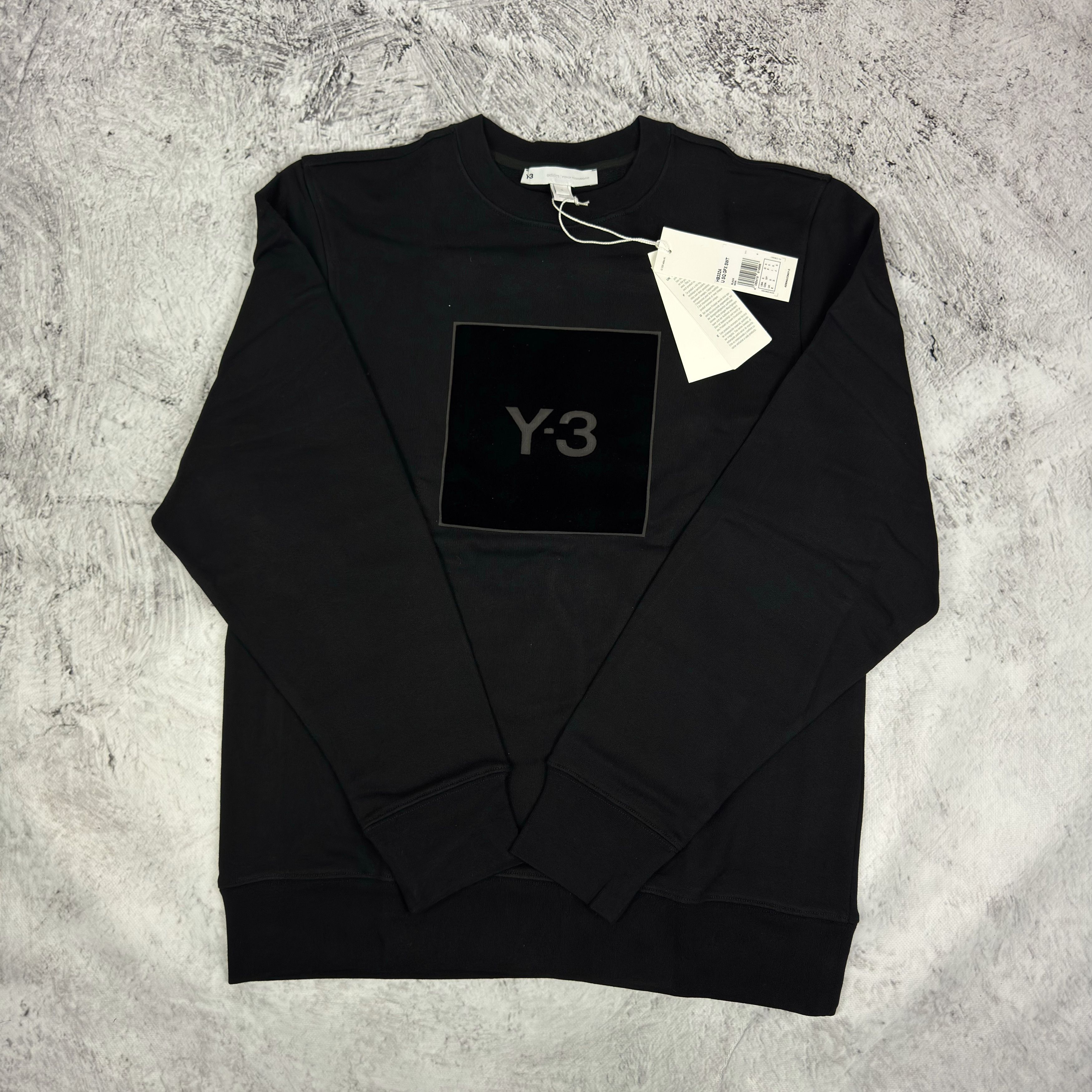 Adidas Adidas Men's Black Cotton Y-3 Square Logo Sweatshirt Small Size US S / EU 44-46 / 1 - 2 Thumbnail