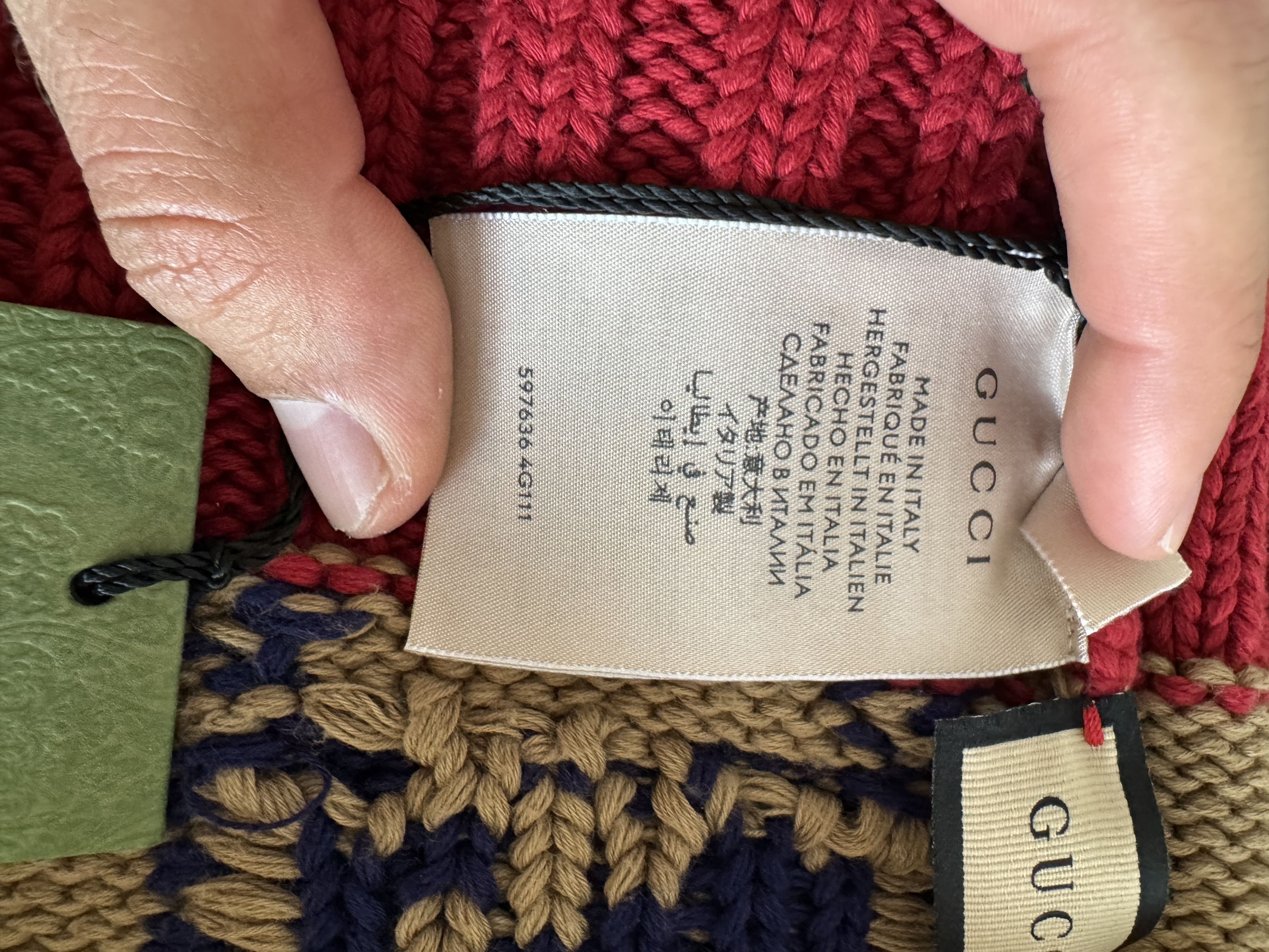 Gucci Beige/Red GG Beanie Size ONE SIZE - 6 Thumbnail