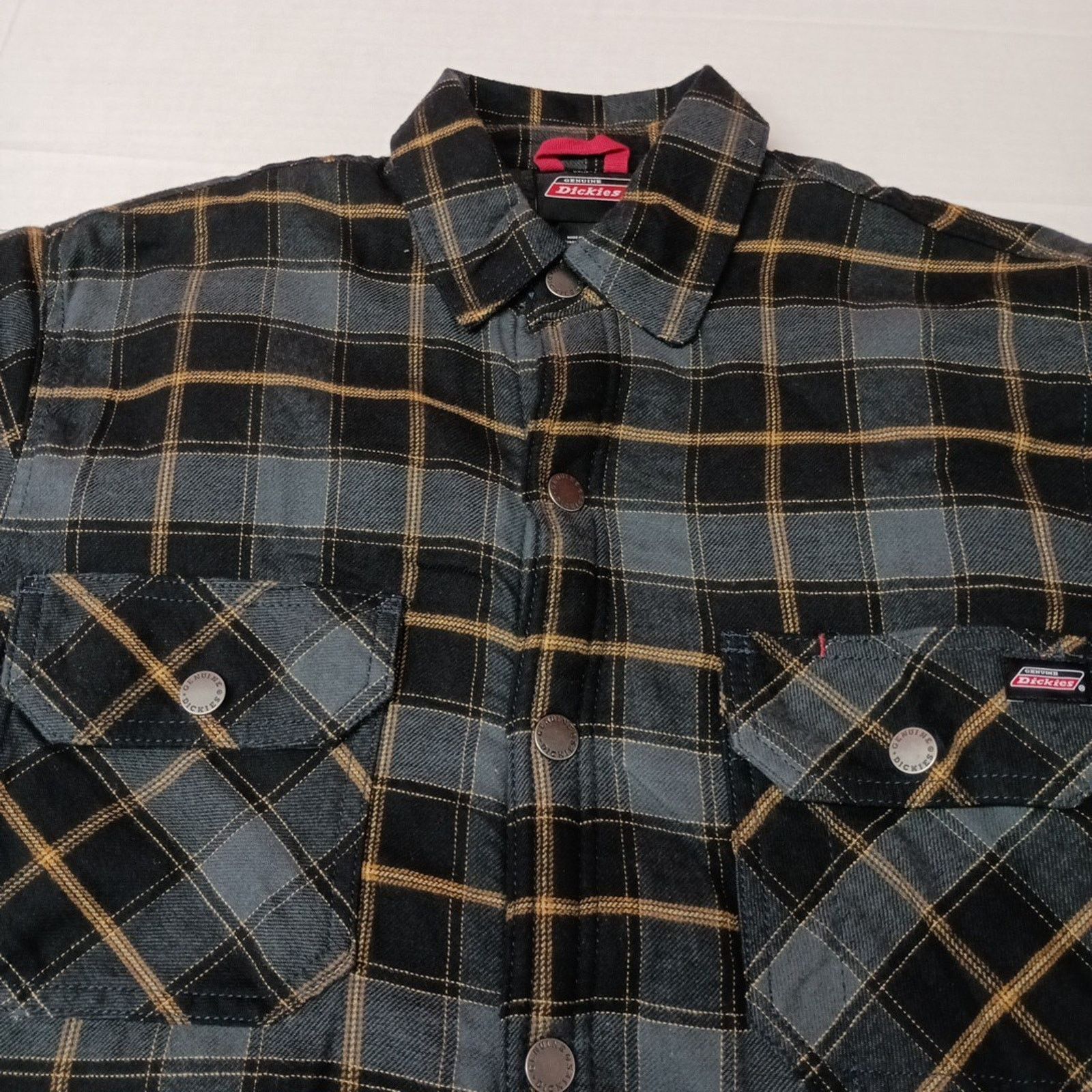 Dickies Dickies Mens S Fleece Lined Flannel Shirt Jacket Black Plaid Size US S / EU 44-46 / 1 - 5 Thumbnail