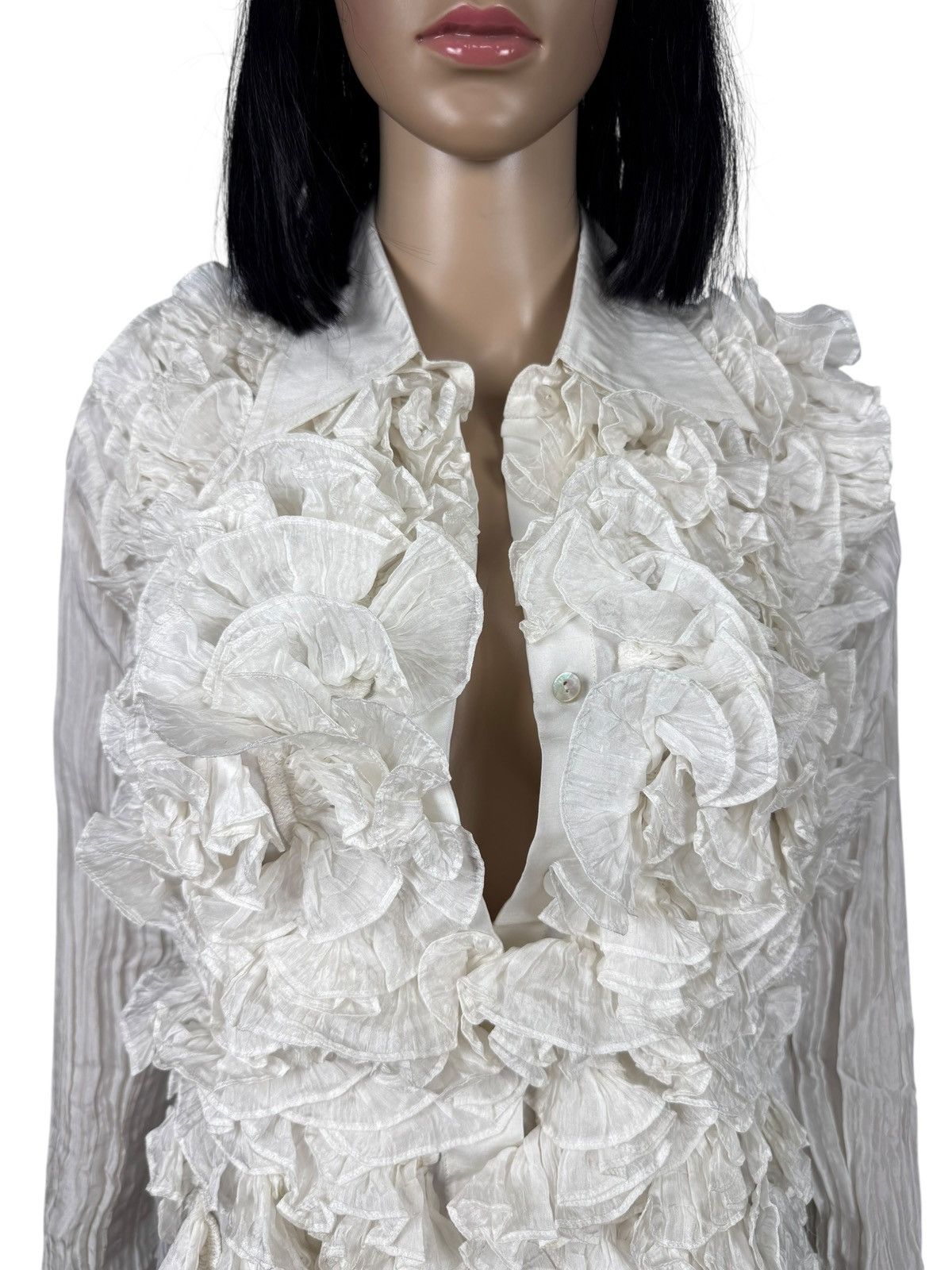 Manish Arora Manish Arora Silk Blouse Button Up Ruffle Pleated size L Size L / US 10 / IT 46 - 10 Thumbnail