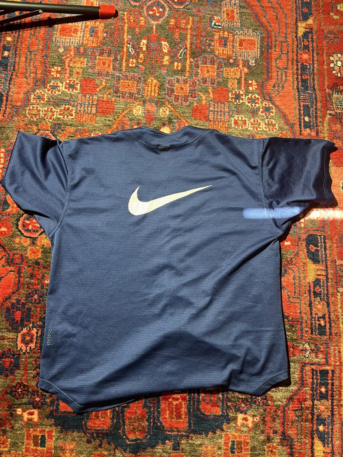 Nike Vtg 90s Silver Tag Nike Mesh Baseball Jersey Navy Size L Size US L / EU 52-54 / 3 - 6 Thumbnail