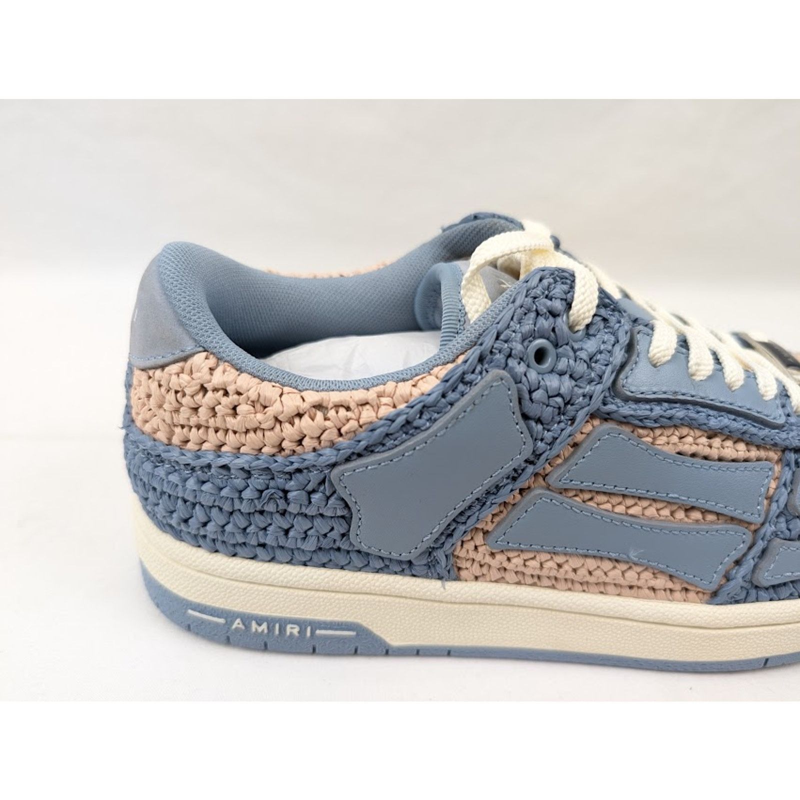 Amiri o1rshd1 Q:3 / Raffia Skeleton Low-Top Sneakers in Blue Size US 11 / EU 44 - 4 Thumbnail