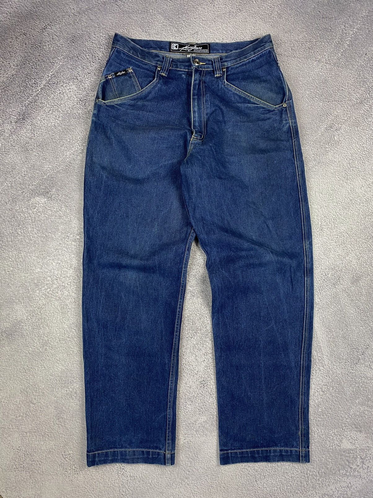 Karl Kani × Vintage Vintage Karl Kani Baggy Big Blue Jeans Size US 34 / EU 50 - 11 Thumbnail