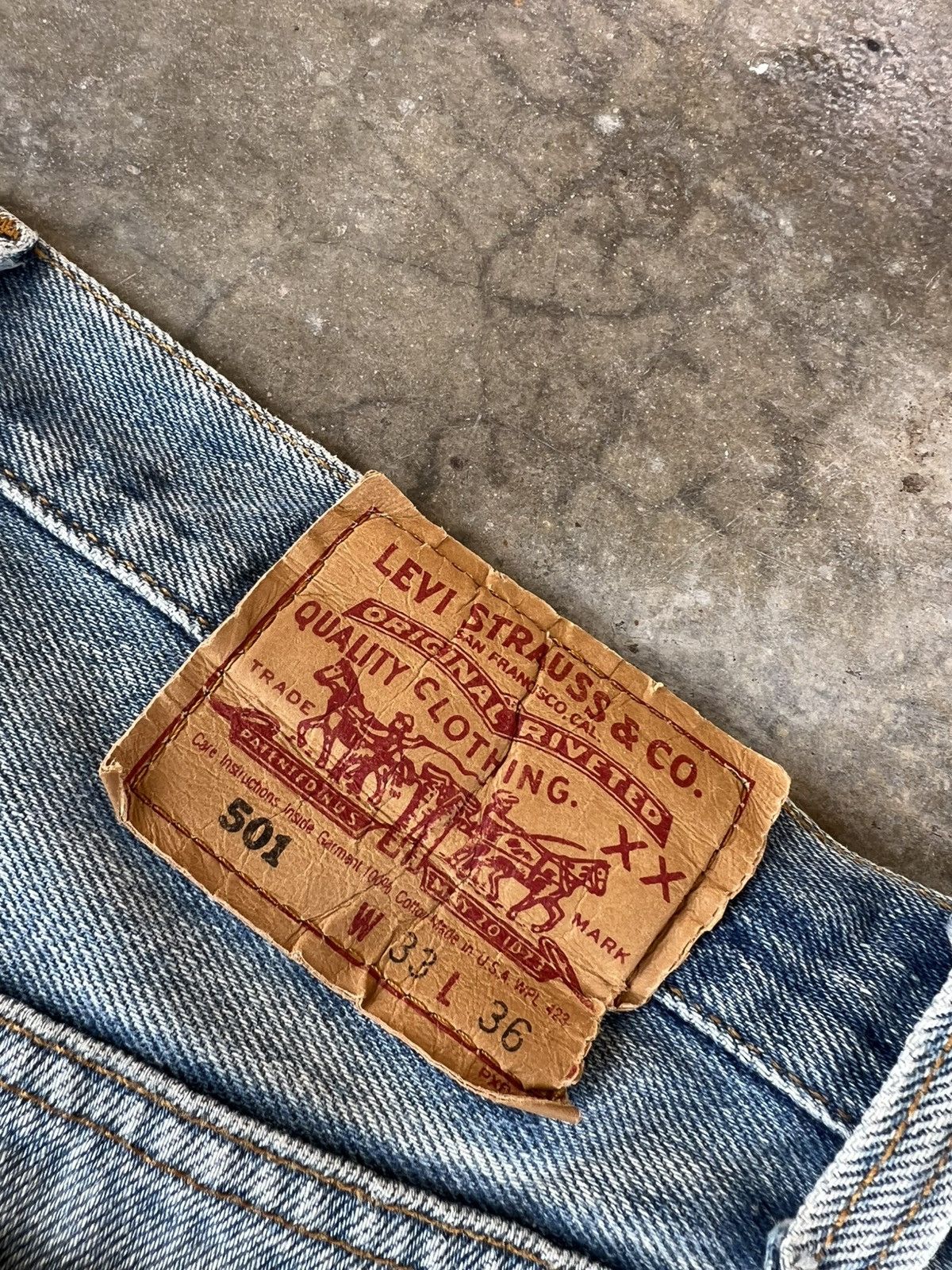 Jean × Levi's Vintage Levis 501 distressed patches Jean Size US 30 / EU 46 - 22 Thumbnail