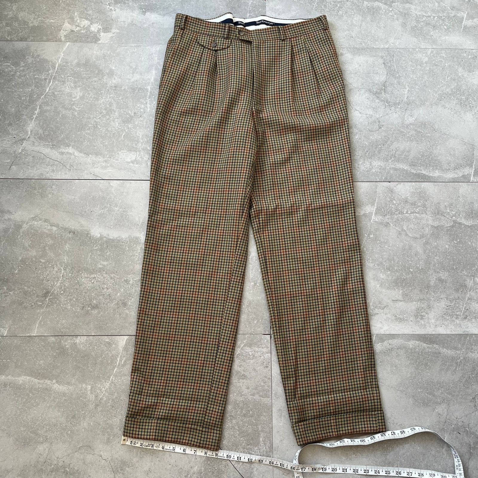 Burberry Burberrys Vintage Trousers – Mens Size 35 Wool Pants Pleated Size US 35 - 3 Thumbnail