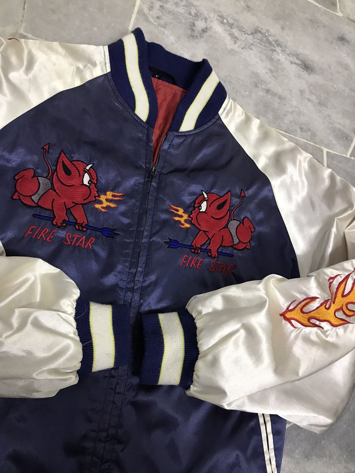 Tedman Vintage Sukajan Souvenir Bomber Jacket Flying Devil Tedman Size US L / EU 52-54 / 3 - 6 Thumbnail