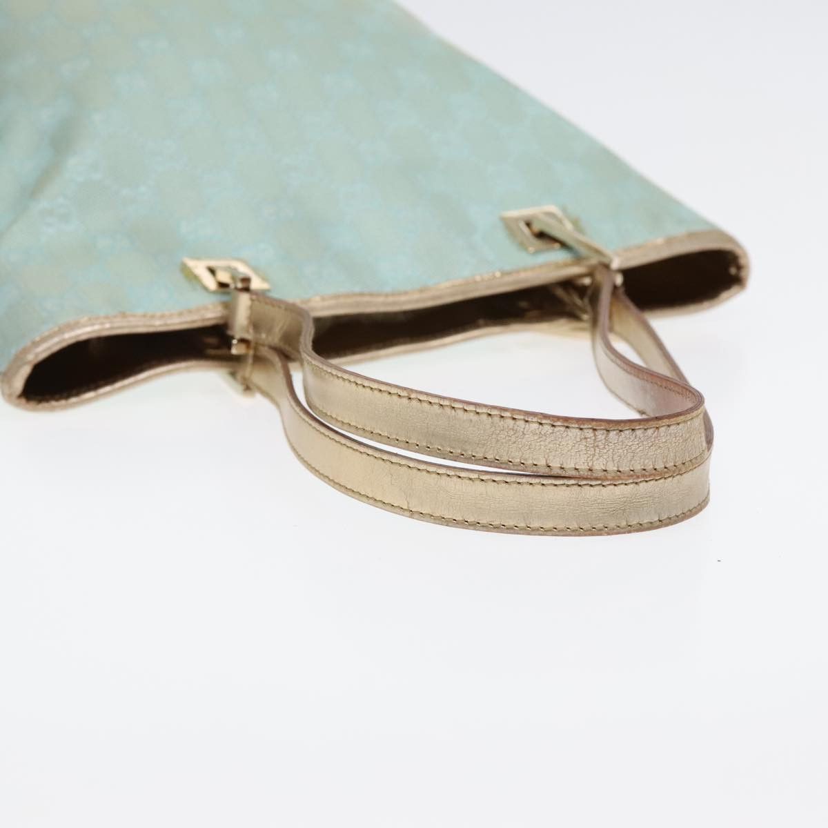 Gucci GUCCI GG Canvas Tote Bag Light Blue Gold 002 002 Size ONE SIZE - 6 Thumbnail